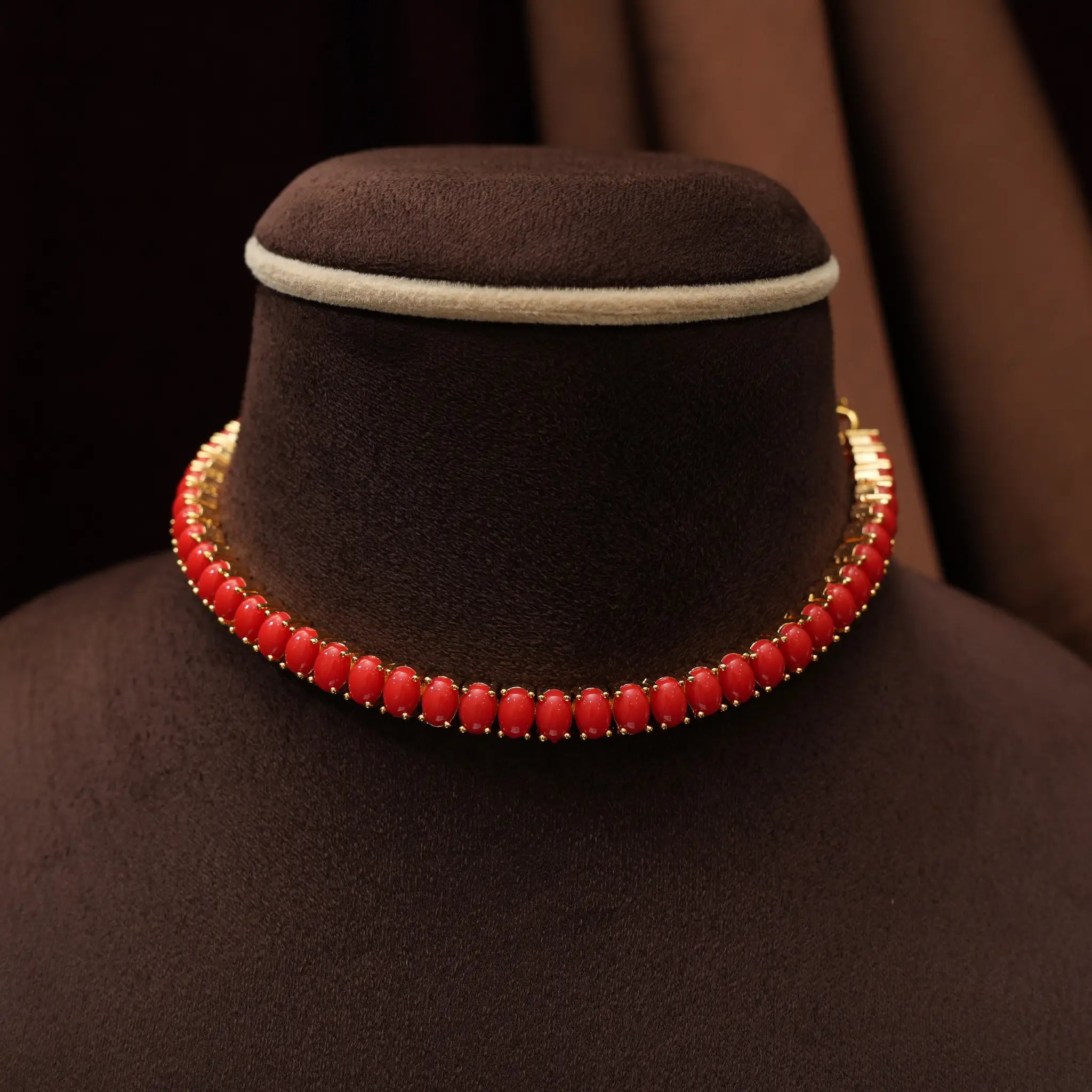 Sanju Antique Choker - Coral