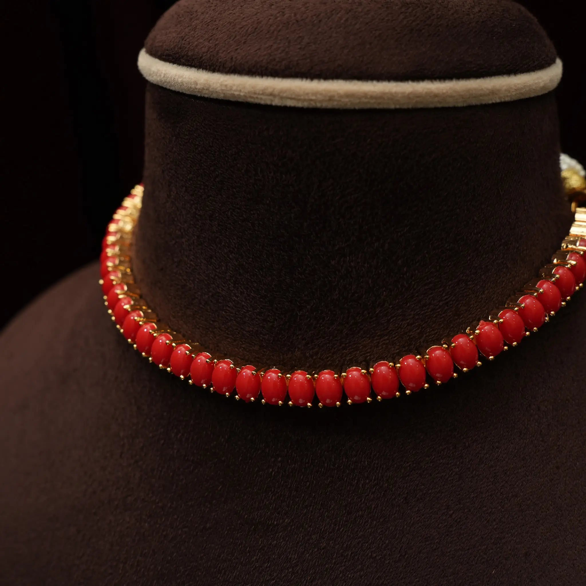 Sanju Antique Choker - Coral