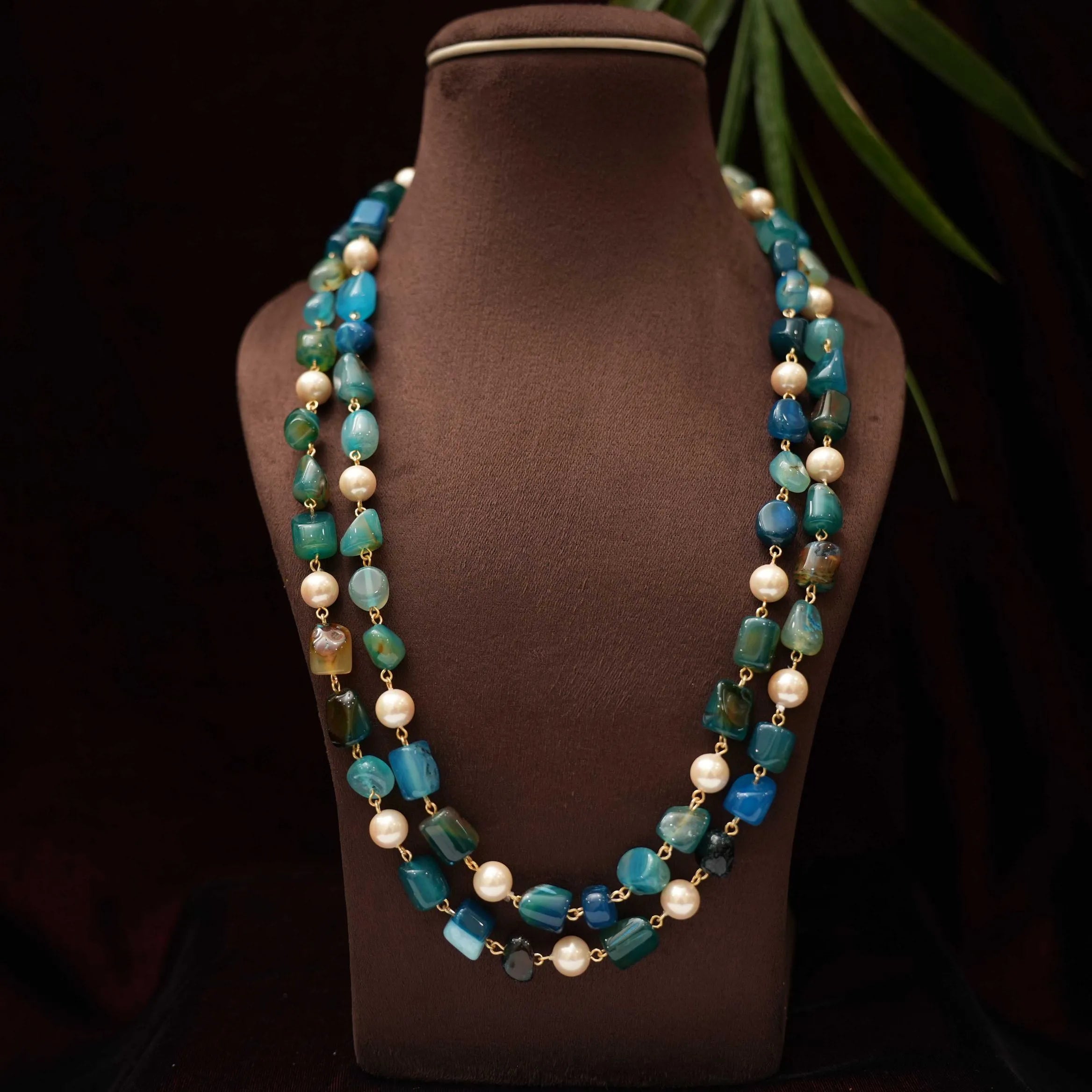 Sanvika Beaded Necklace - Blue