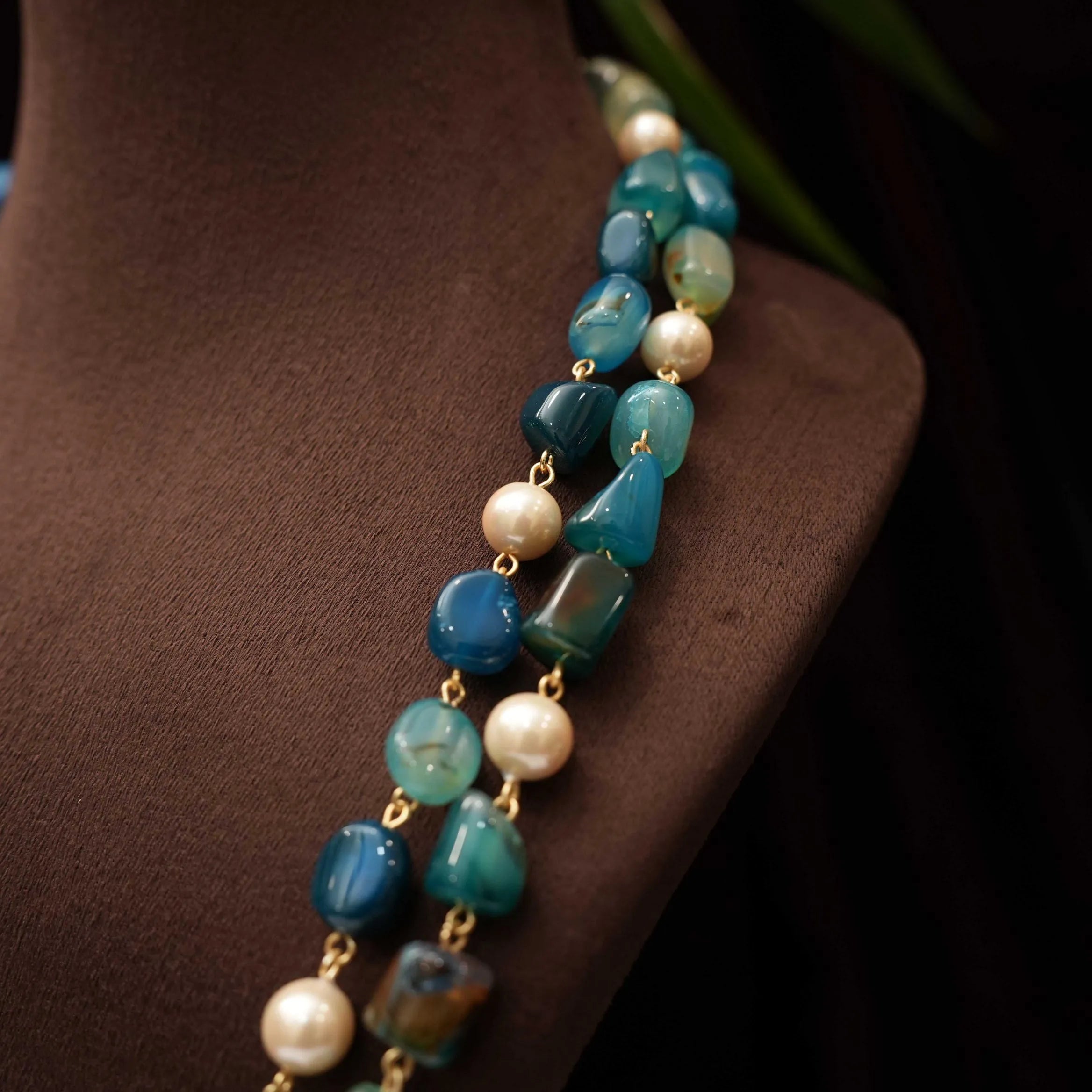 Sanvika Beaded Necklace - Blue