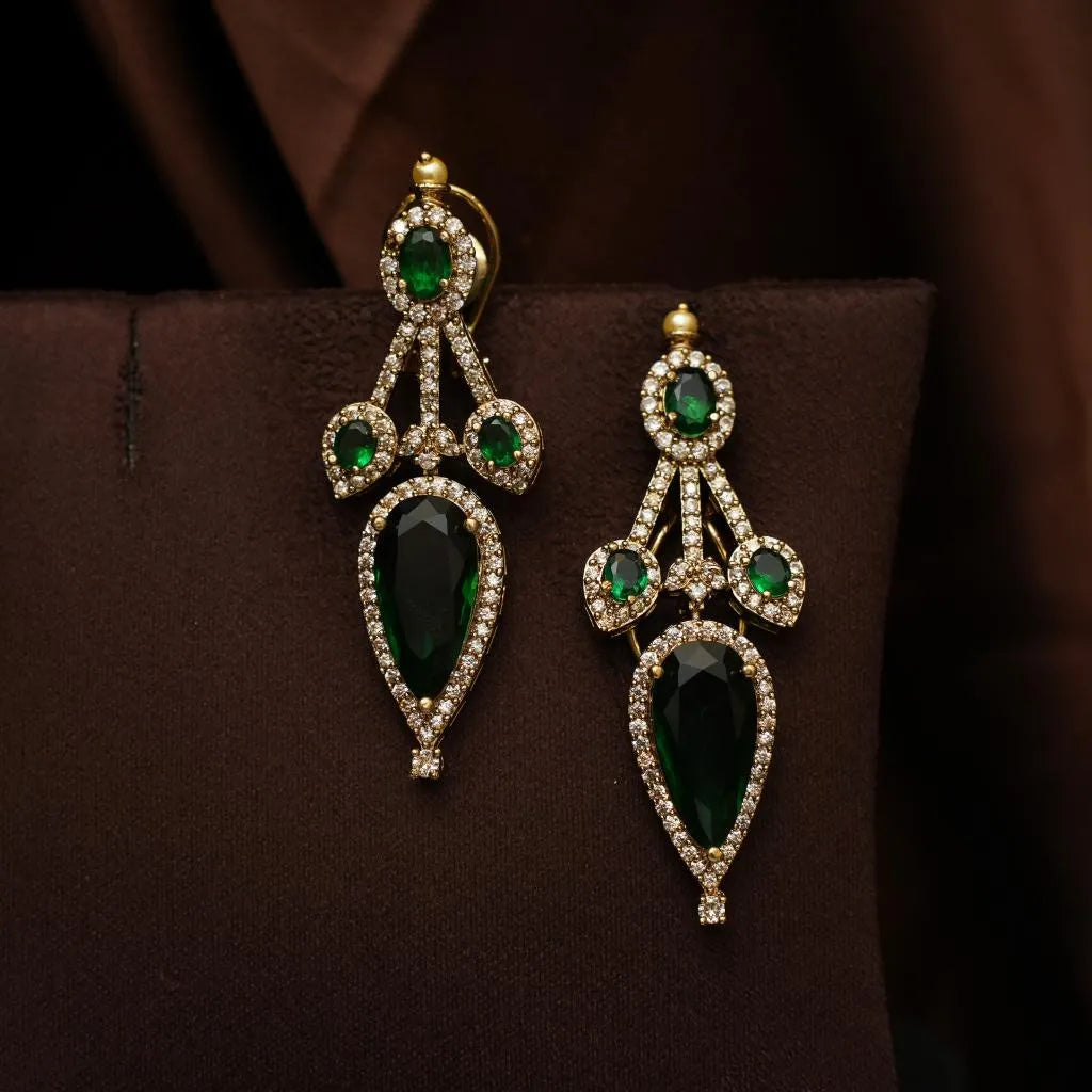 Sanvy Polki Necklace - Dark Green