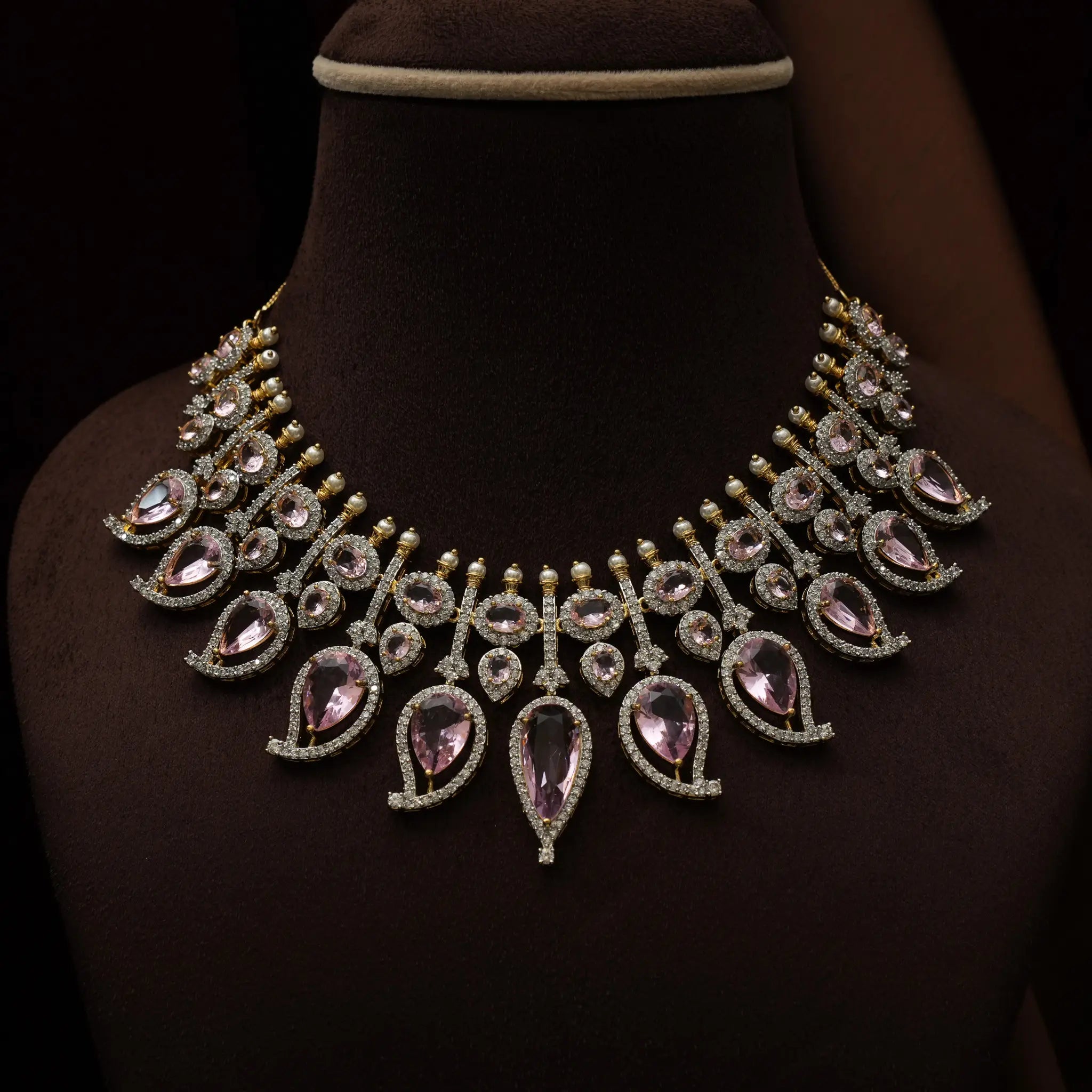Sanvy Zircon Necklace - Water Pink