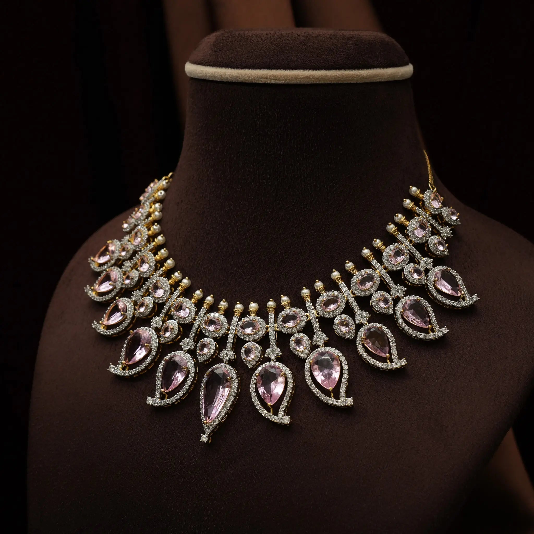 Sanvy Zircon Necklace - Water Pink