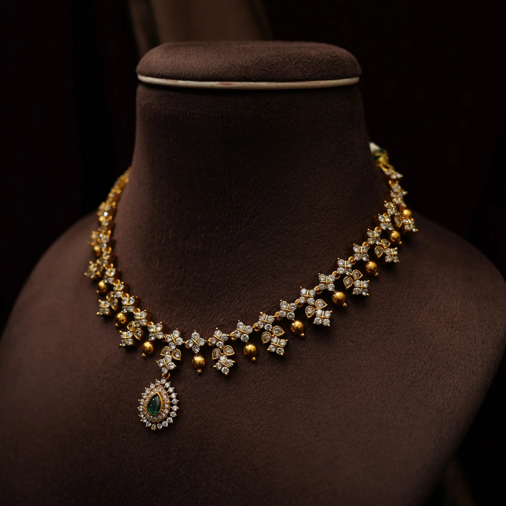 Sanya Zircon Necklace - Green