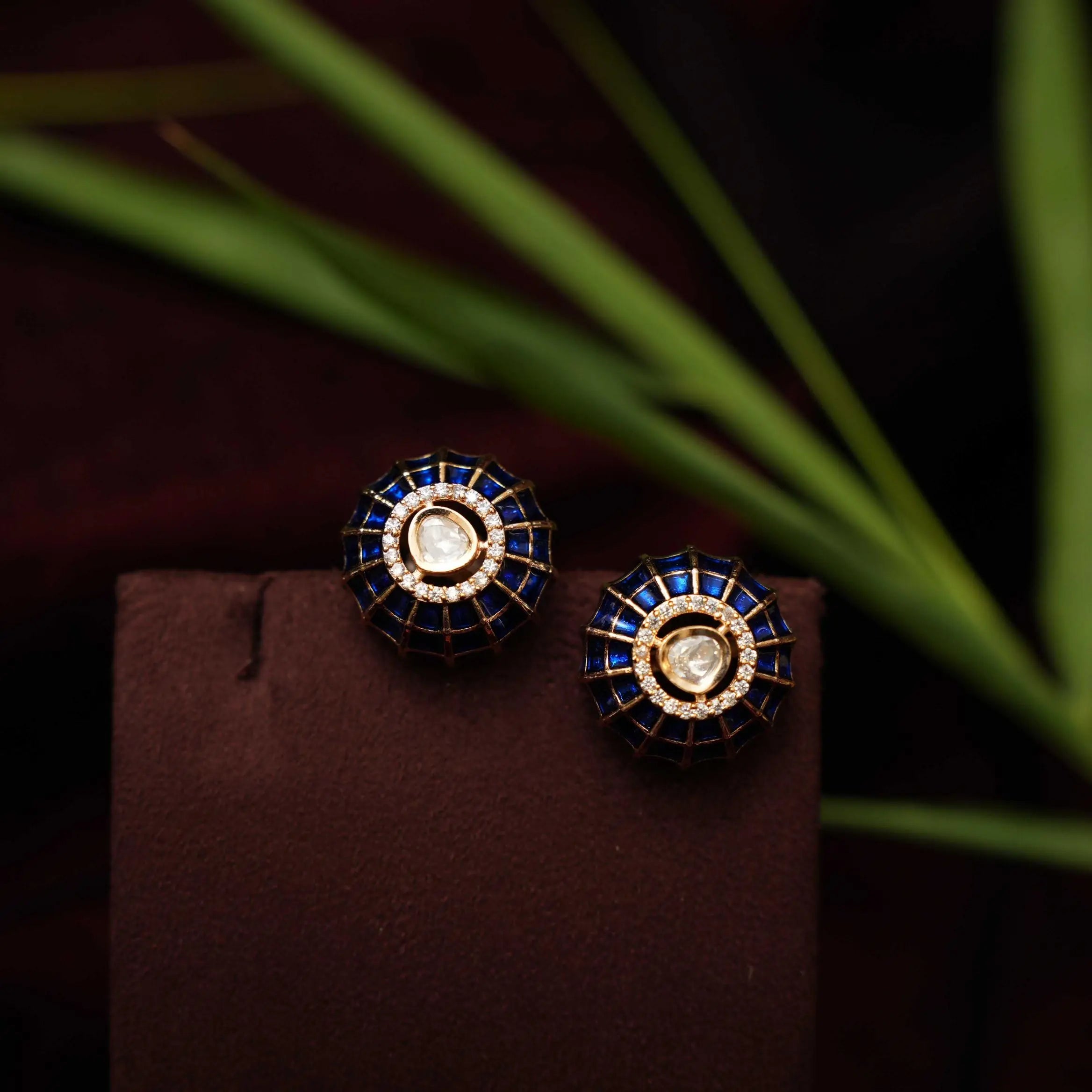 Satya Polki Ear Stud - Blue