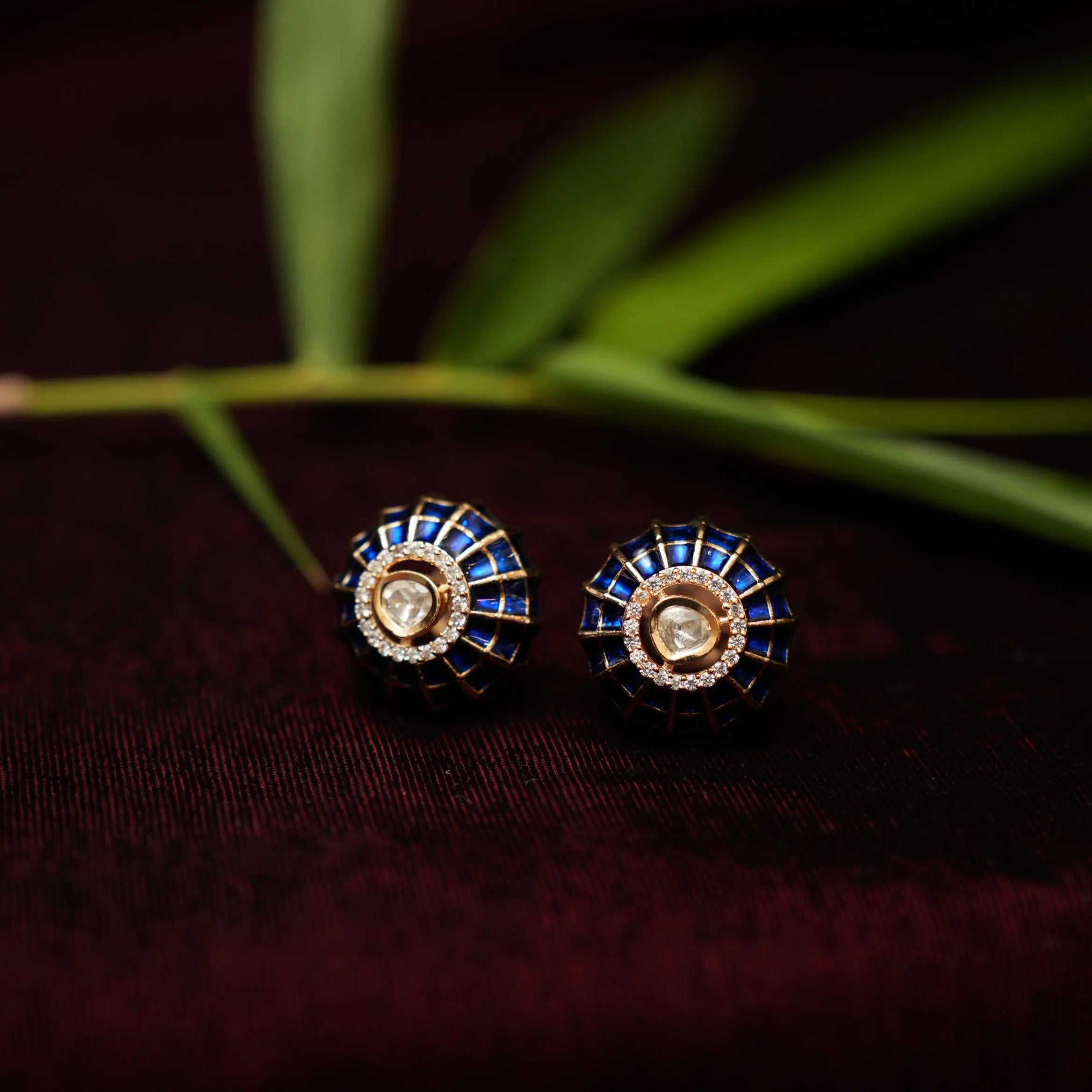 Satya Polki Ear Stud - Blue