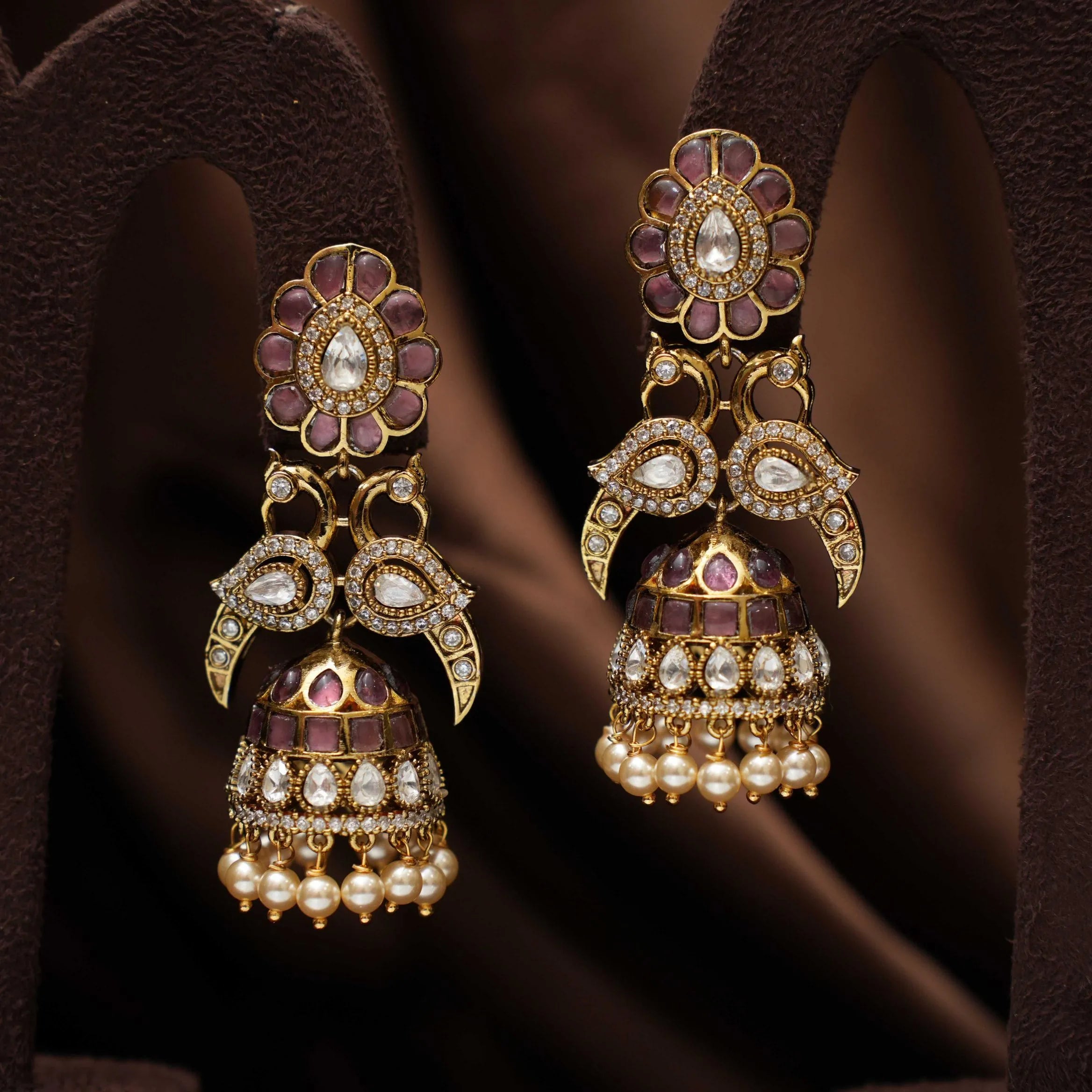 Saveer Polki Jhumka Earrings - Maueve