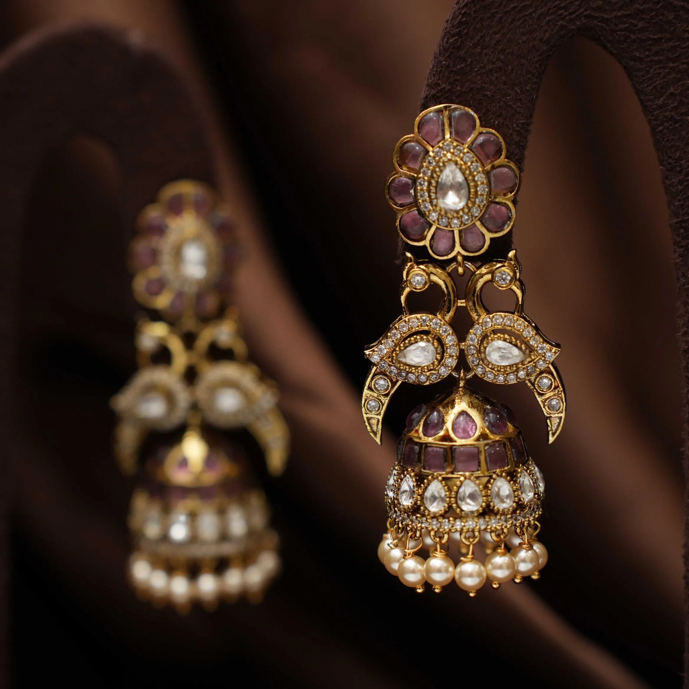Saveer Polki Jhumka Earrings - Maueve