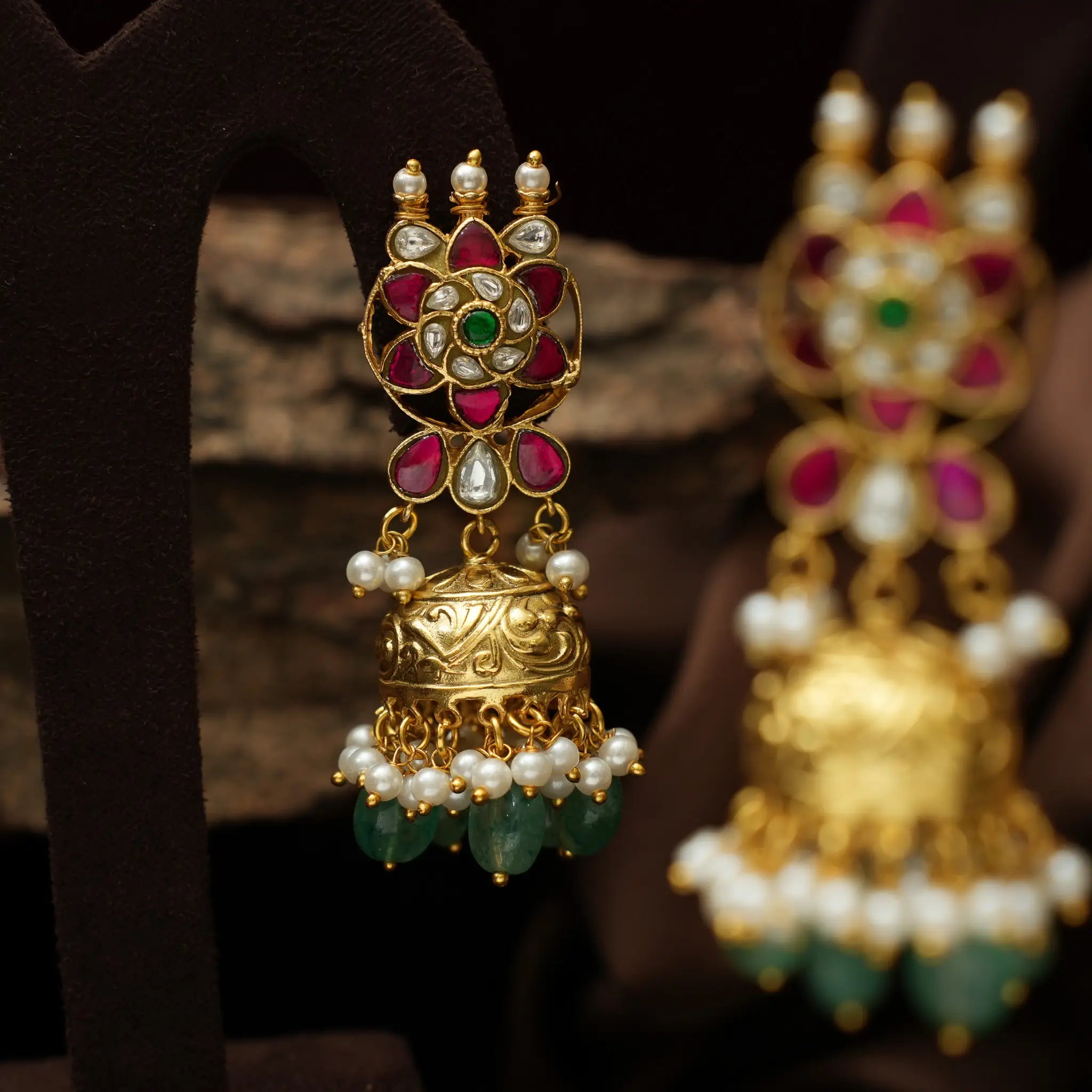 Sawyer Polki Jhumka Earrings