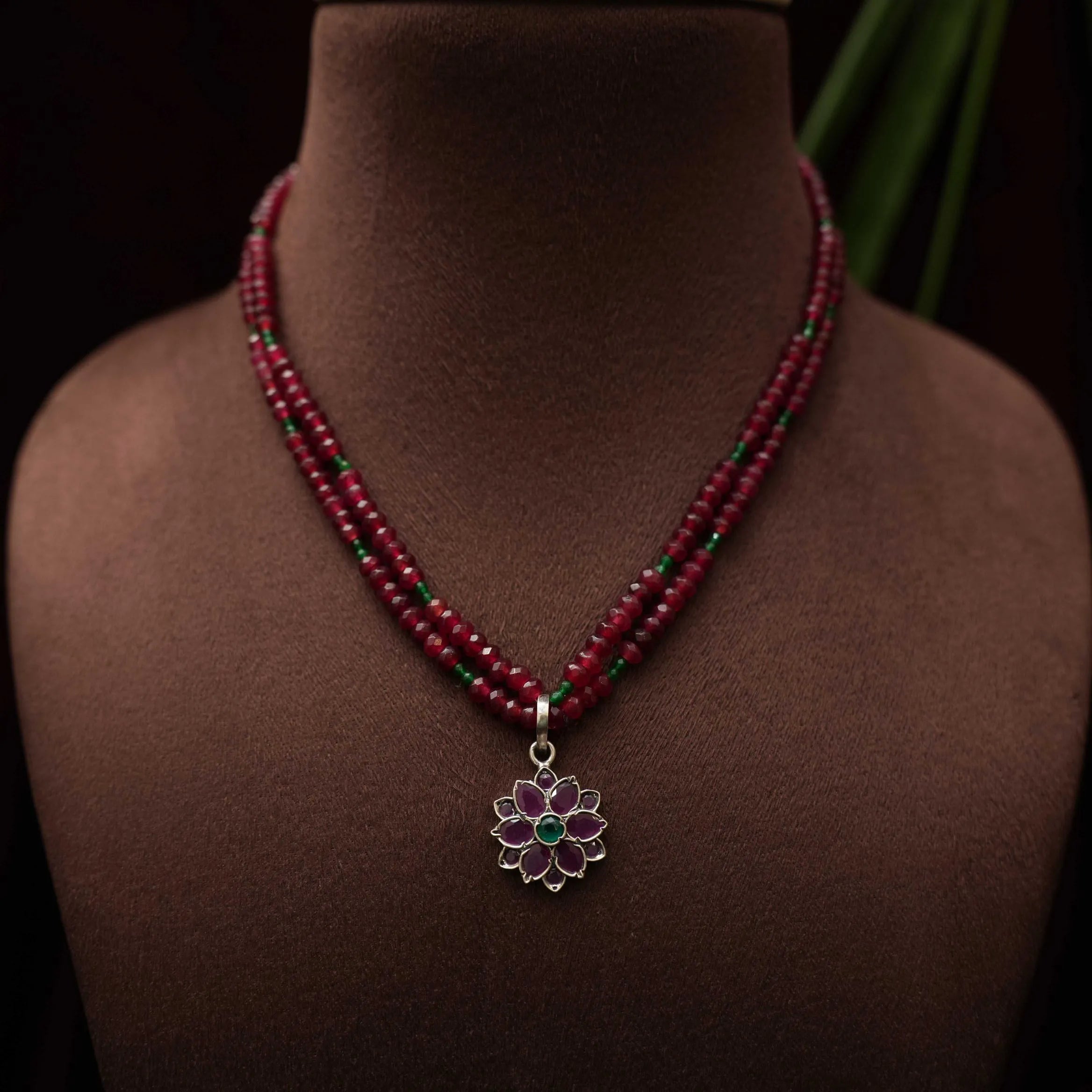 Sayathi Silver Beaded Necklace