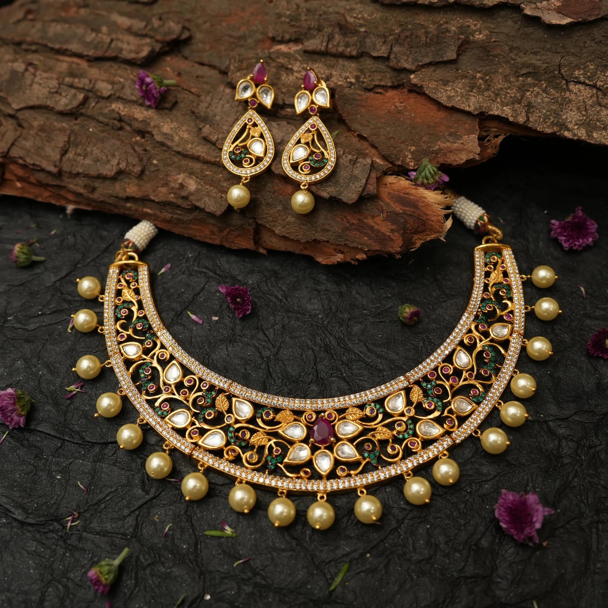 Shaila Multi Kundan Choker Necklace