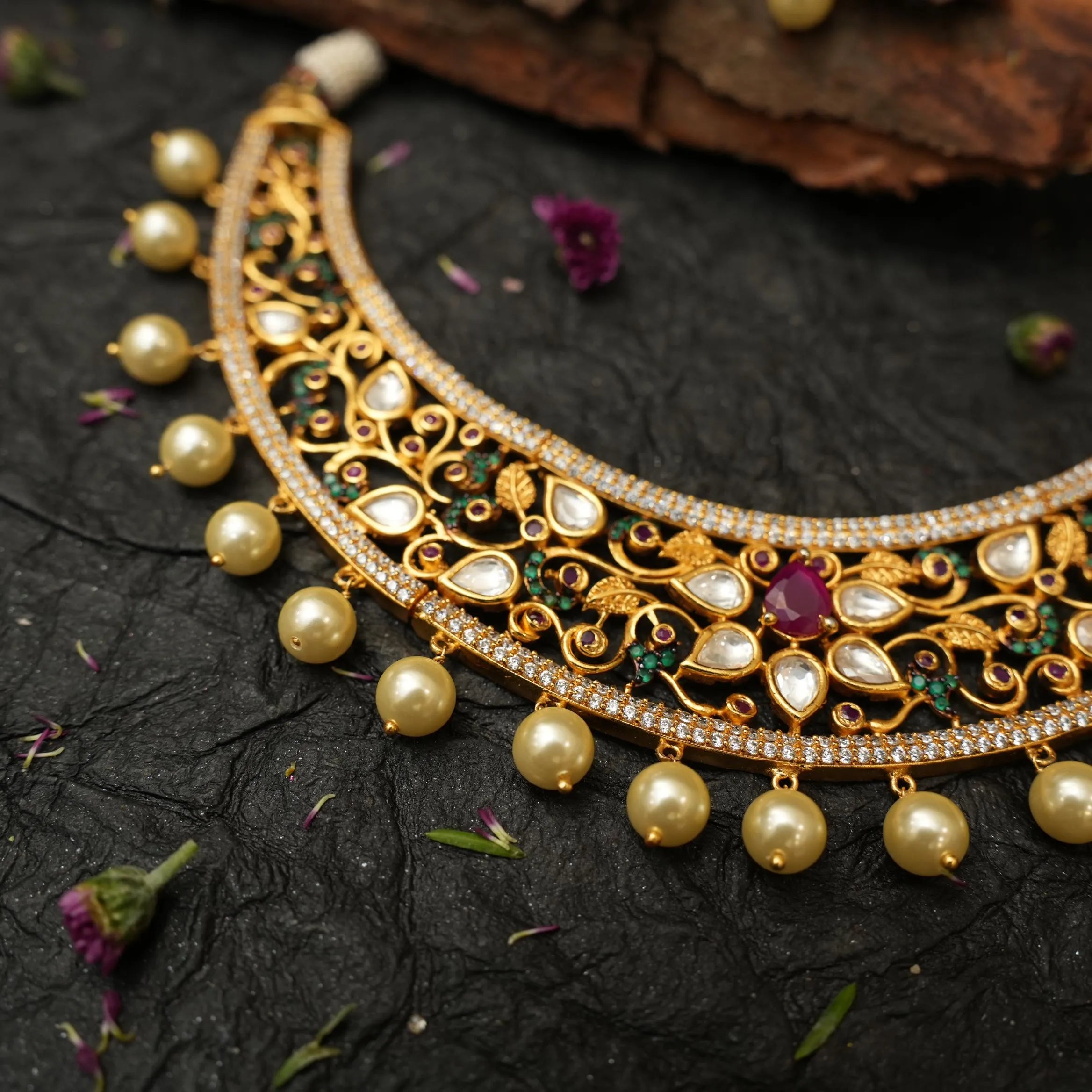 Shaila Multi Kundan Choker Necklace