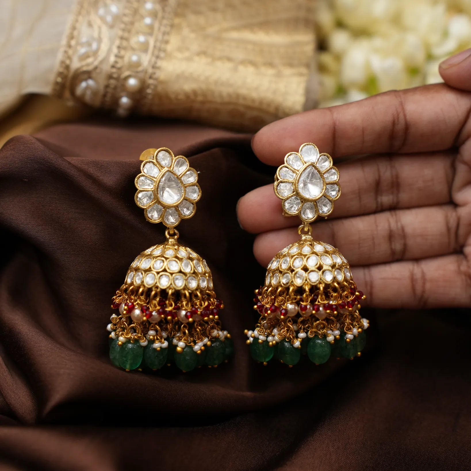 Shailvi Polki Jhumka Earrings