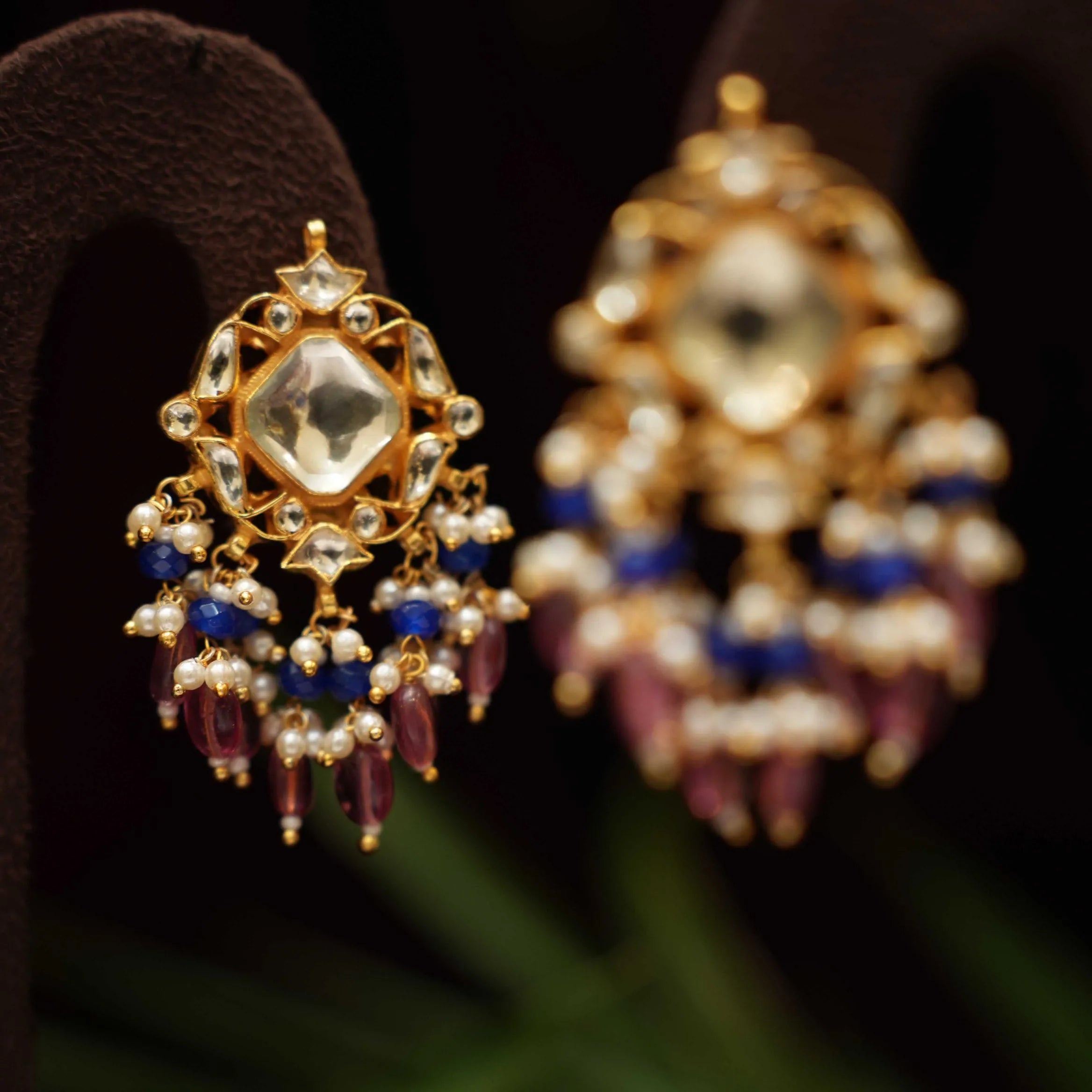 Shakti Polki Earrings - Pastel Pink - Rimli Boutique