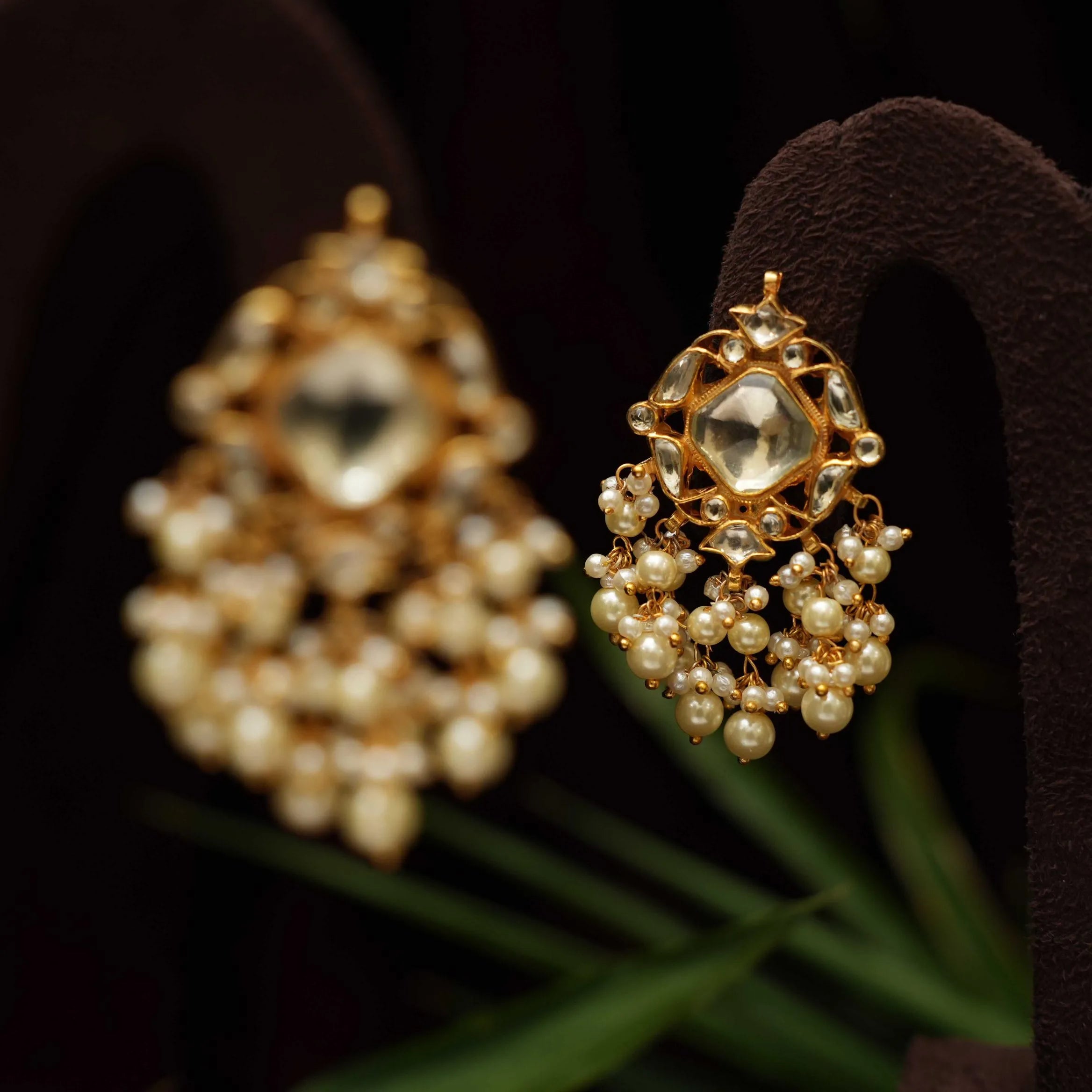 Shakti Polki Earrings - Pearl - Rimli Boutique