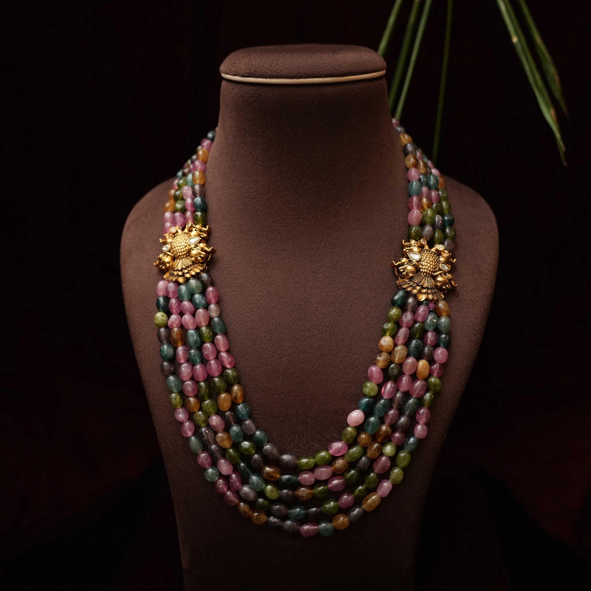 Shan Beaded Polki Necklace - Rimli Boutique