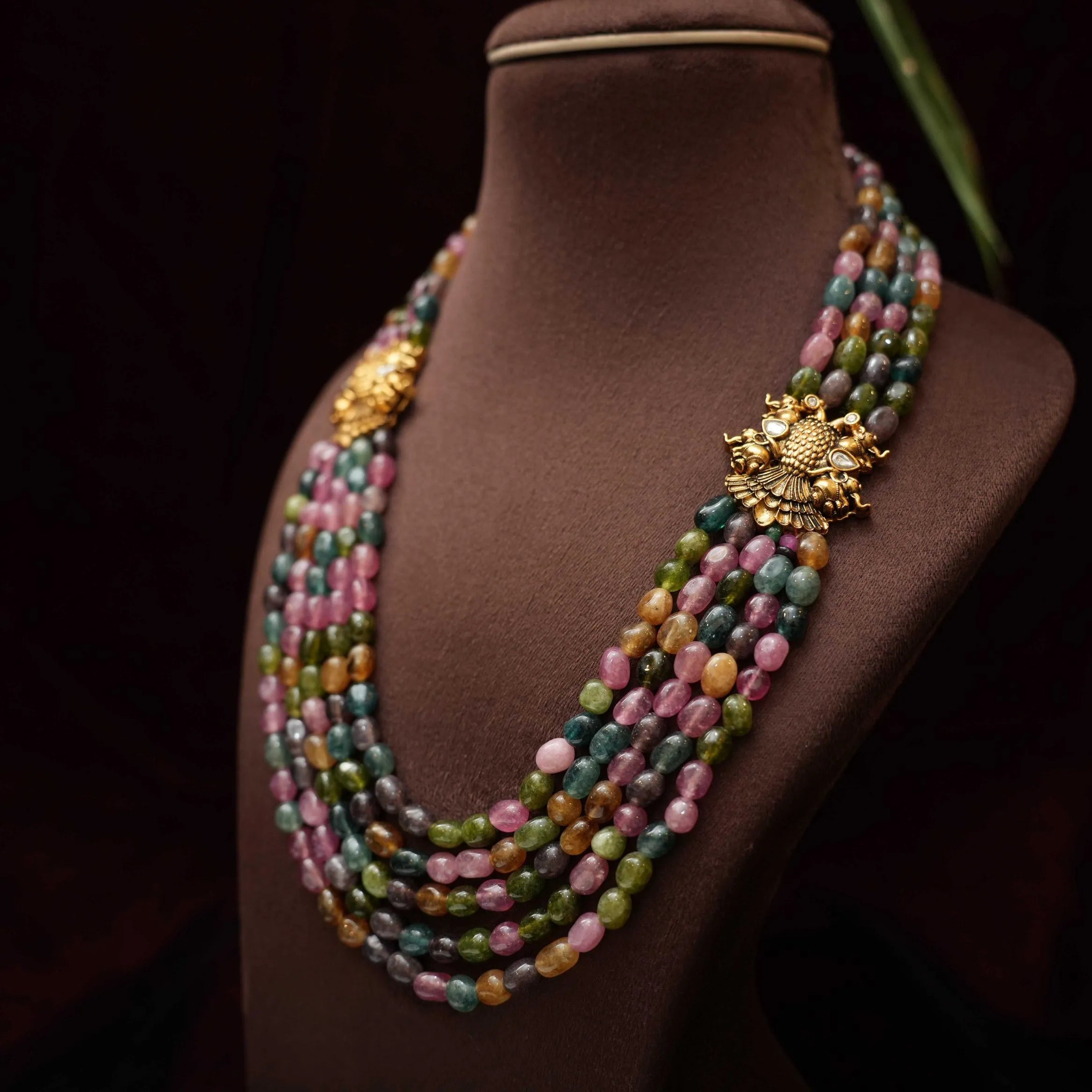 Shan Beaded Polki Necklace - Rimli Boutique