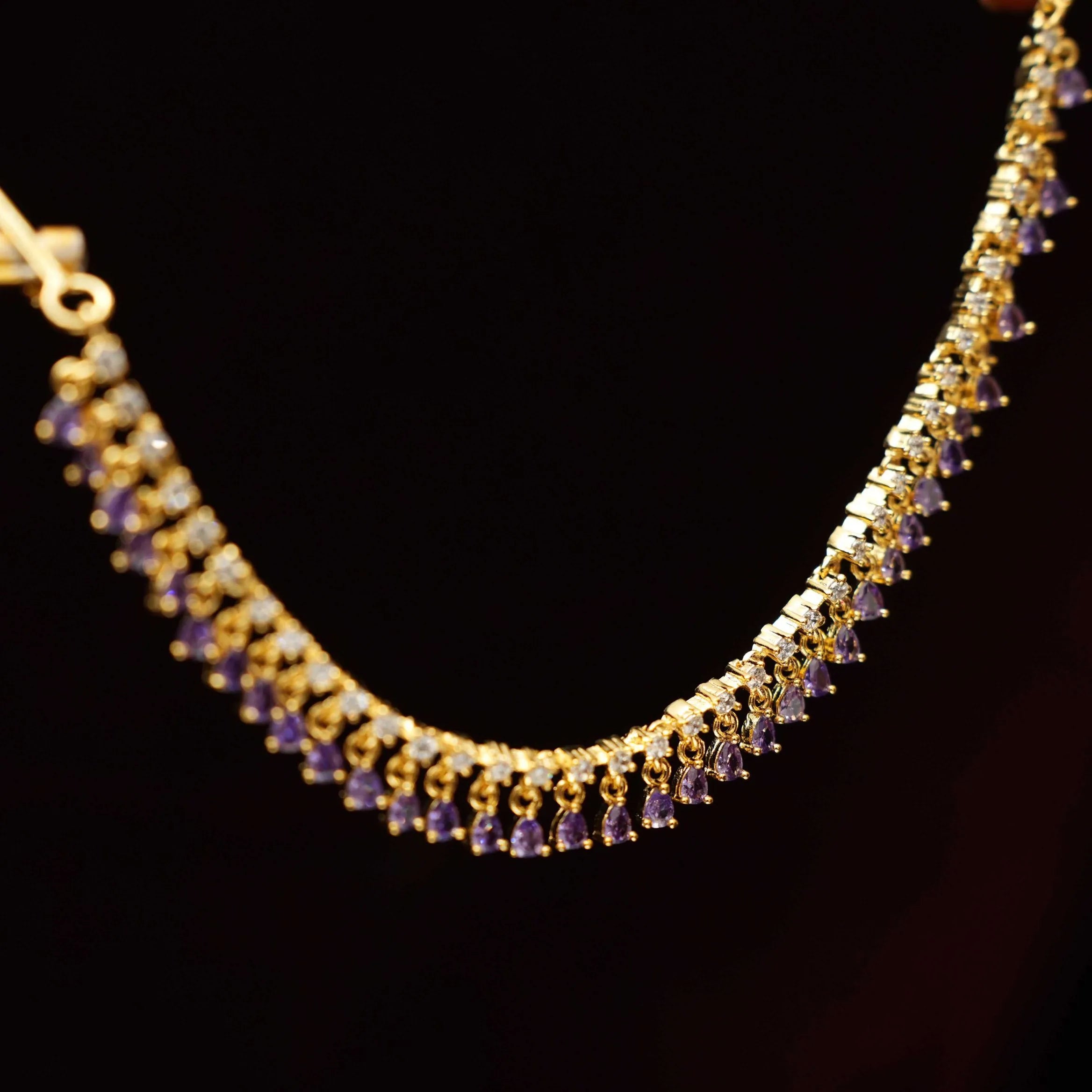 Shefali Zircon Ear Chain - Lavender