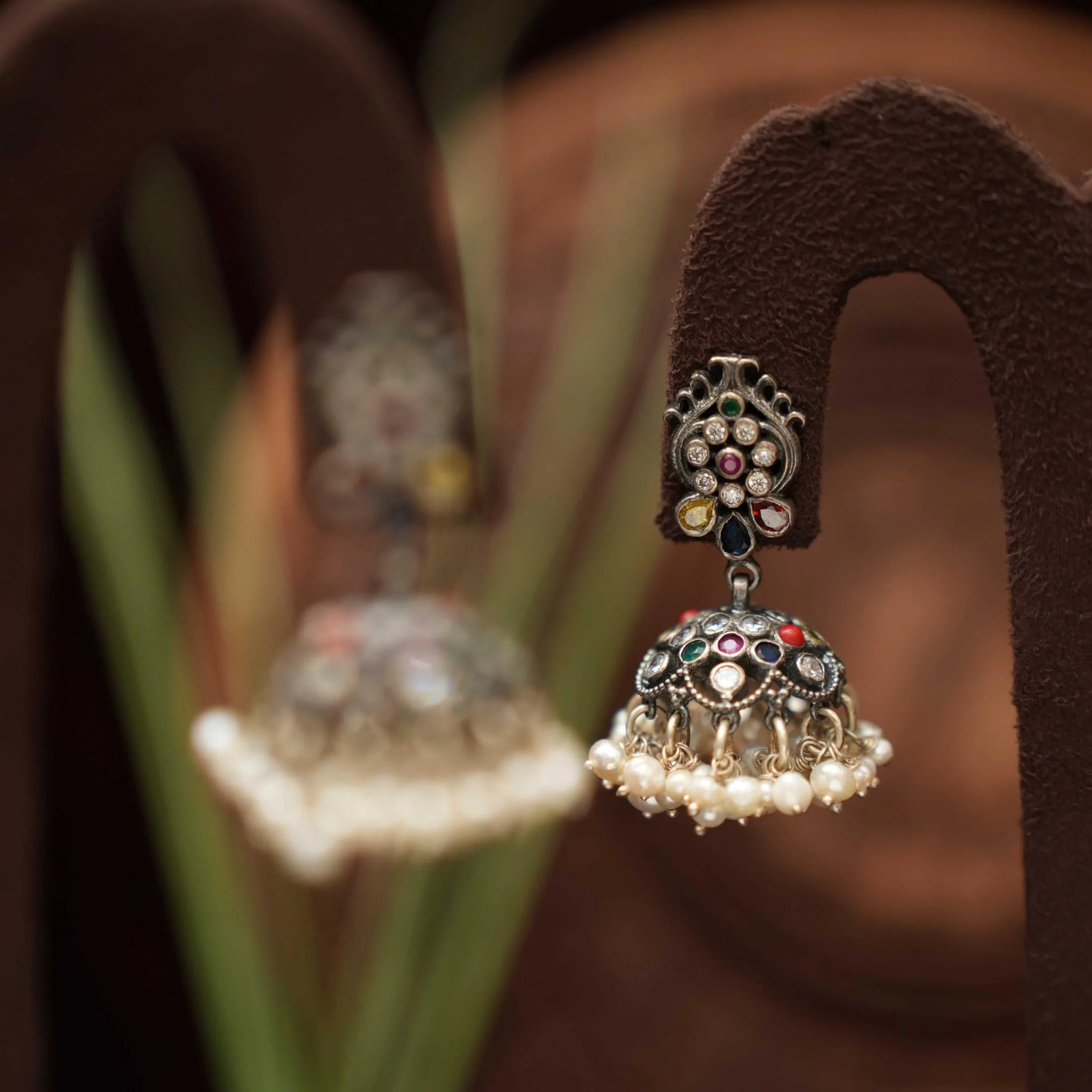 Shivali Silver Jhumka Earrings