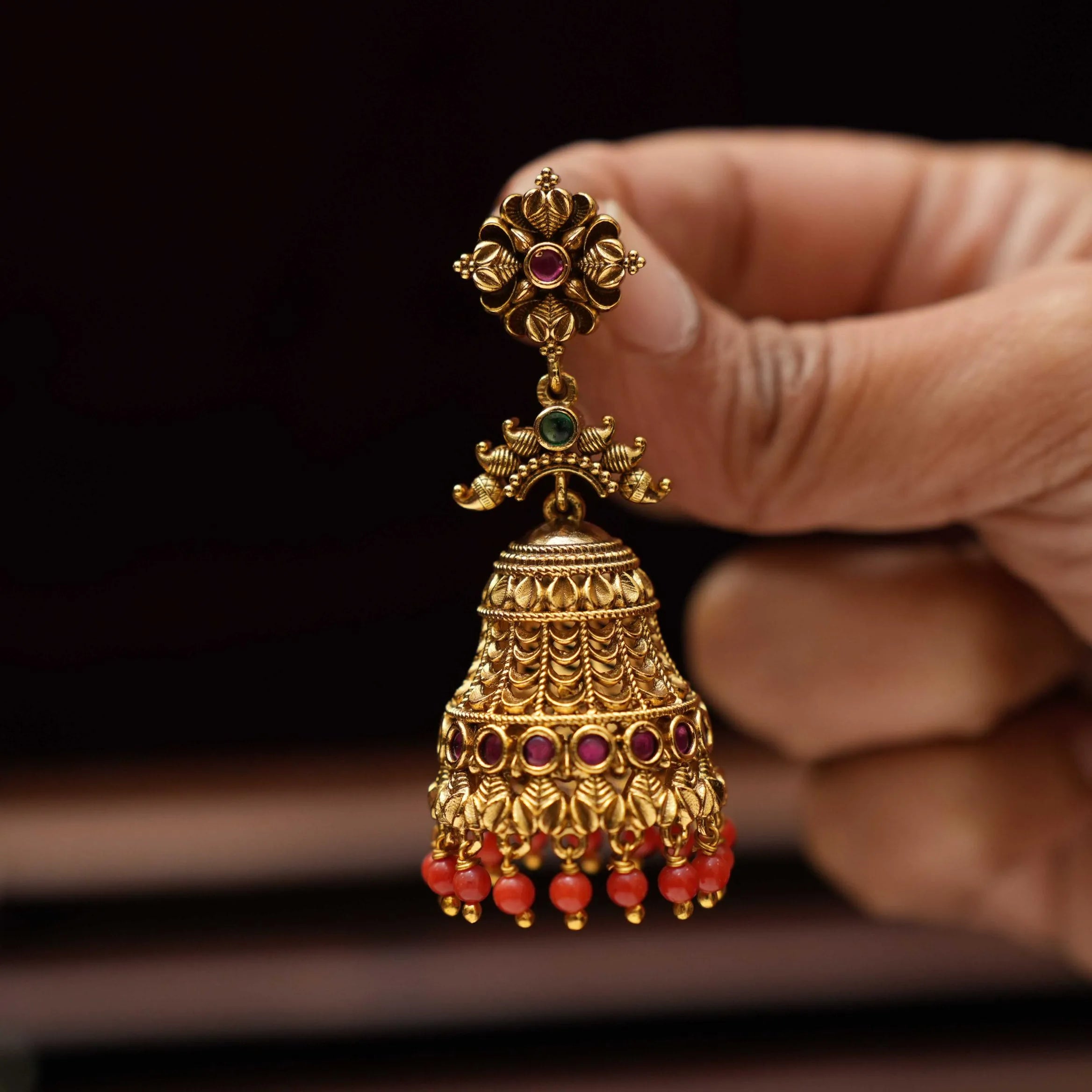 Shreya Antique Jhumka Earrings