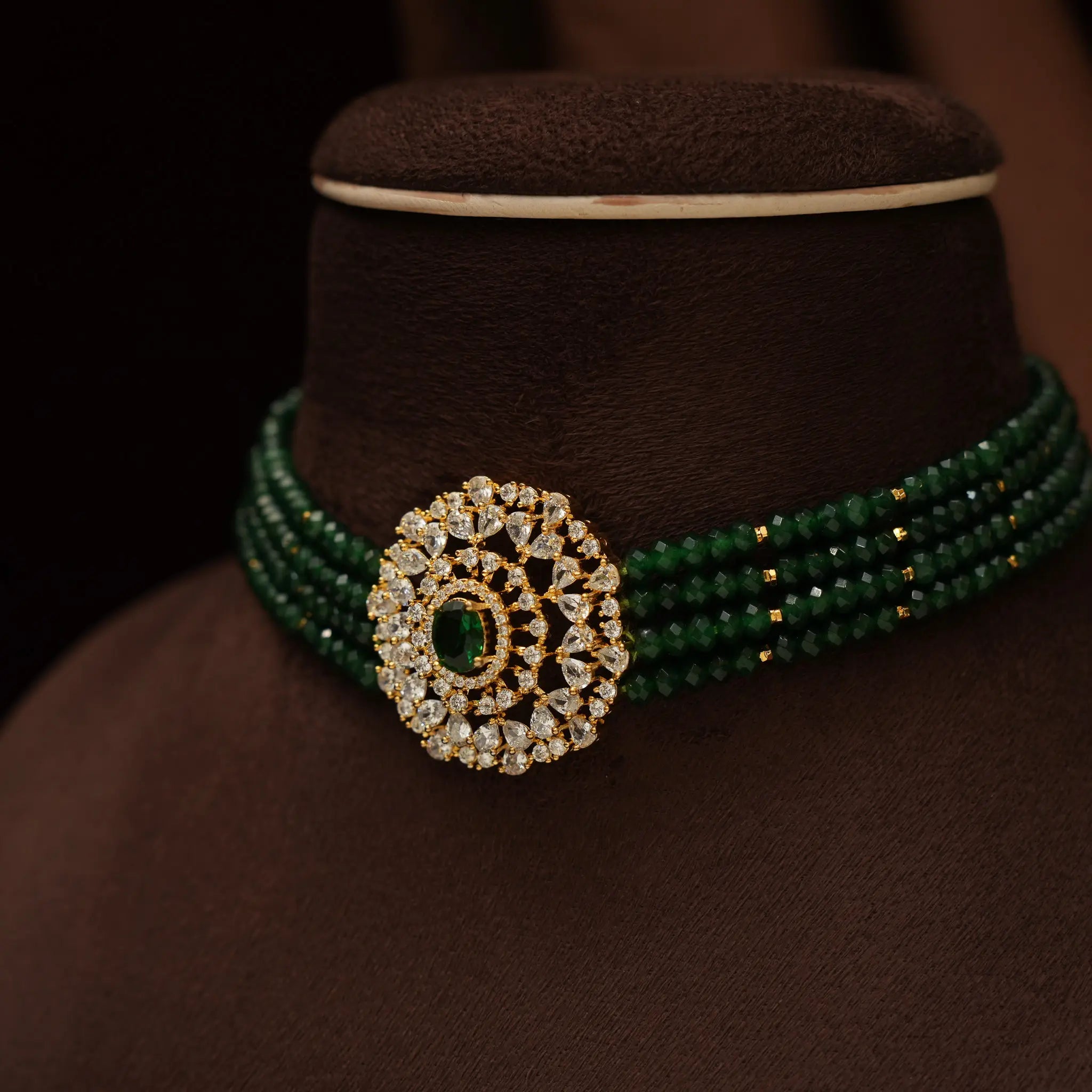 Shreya Beaded Choker - Green