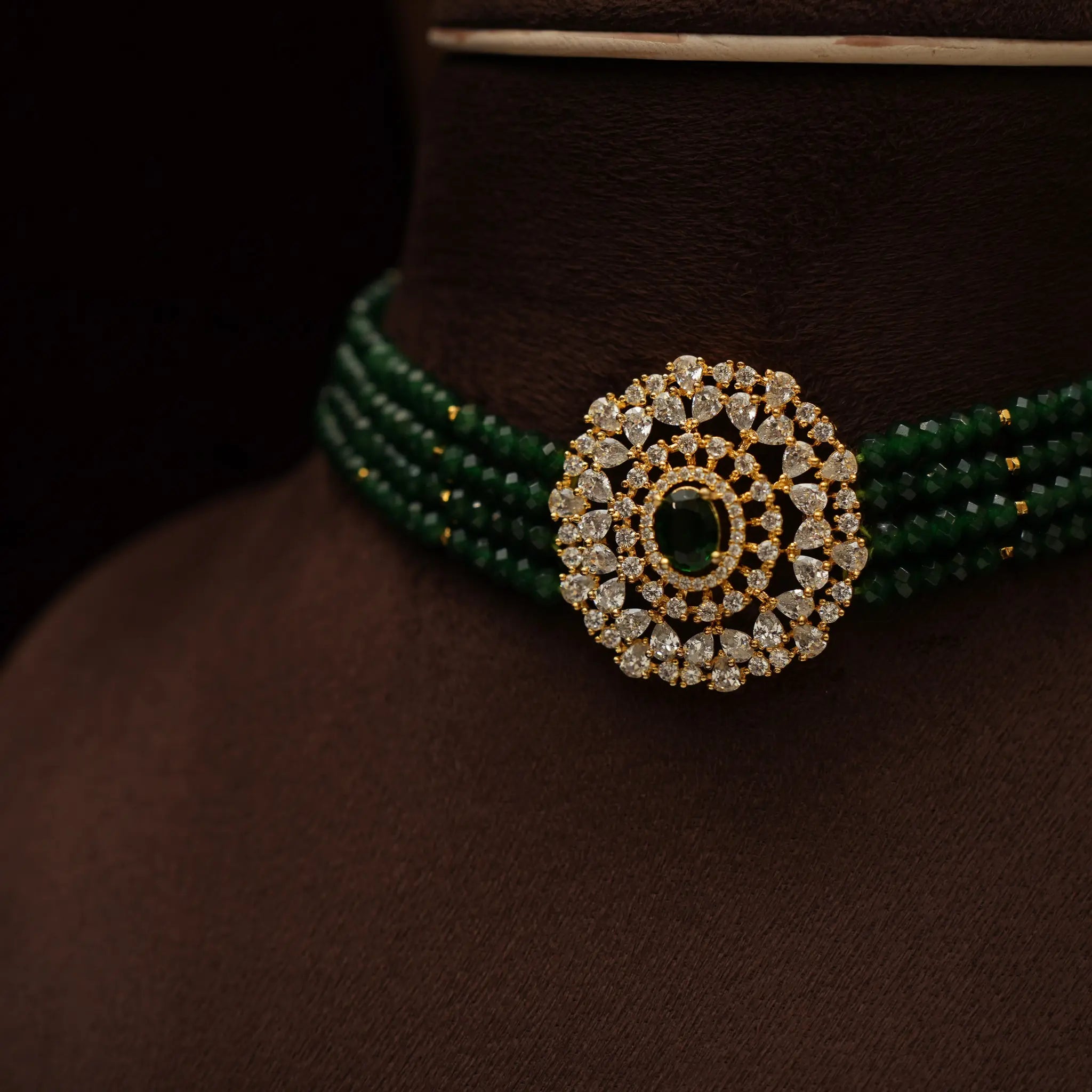 Shreya Beaded Choker - Green