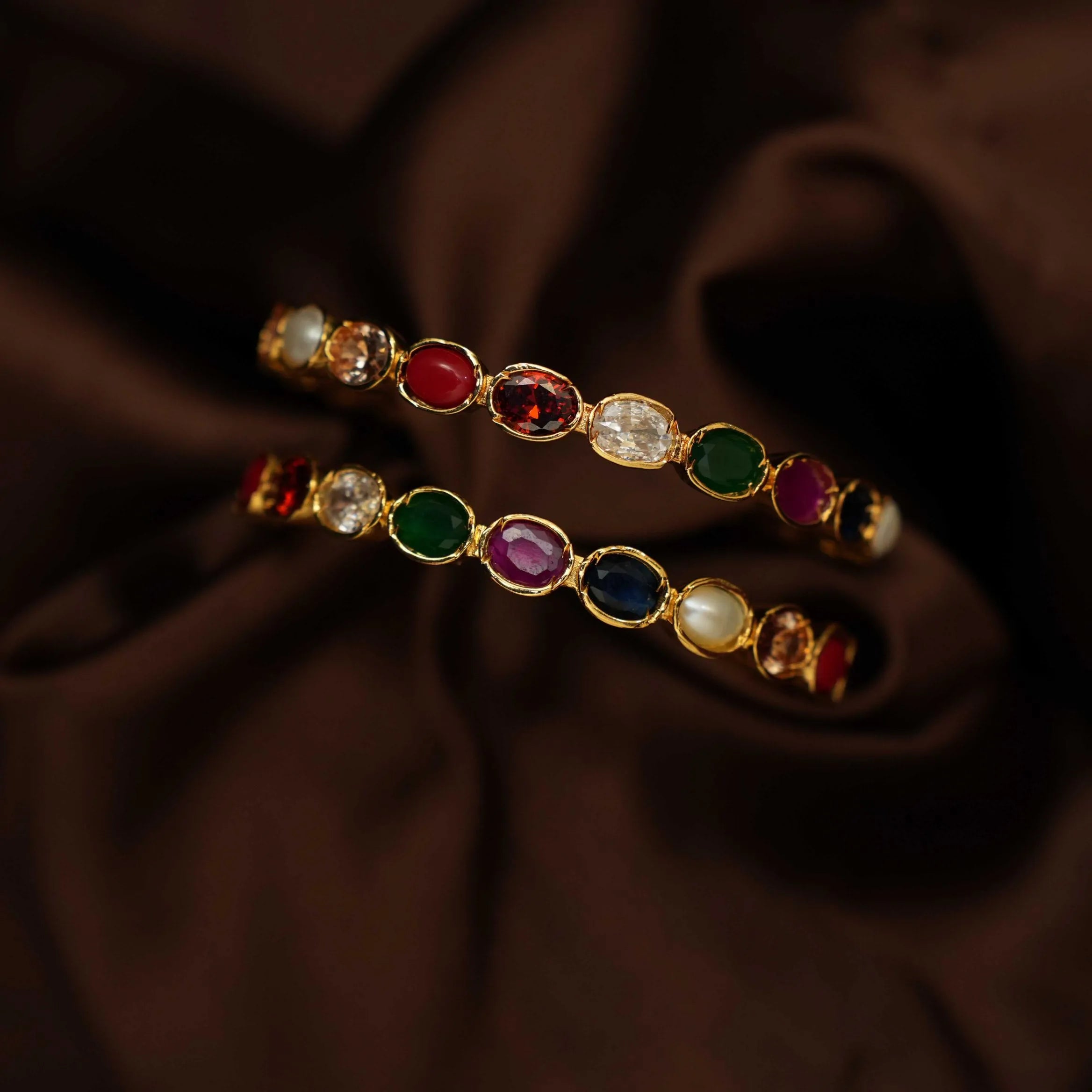 Simran Antique Bangles - Navaratna
