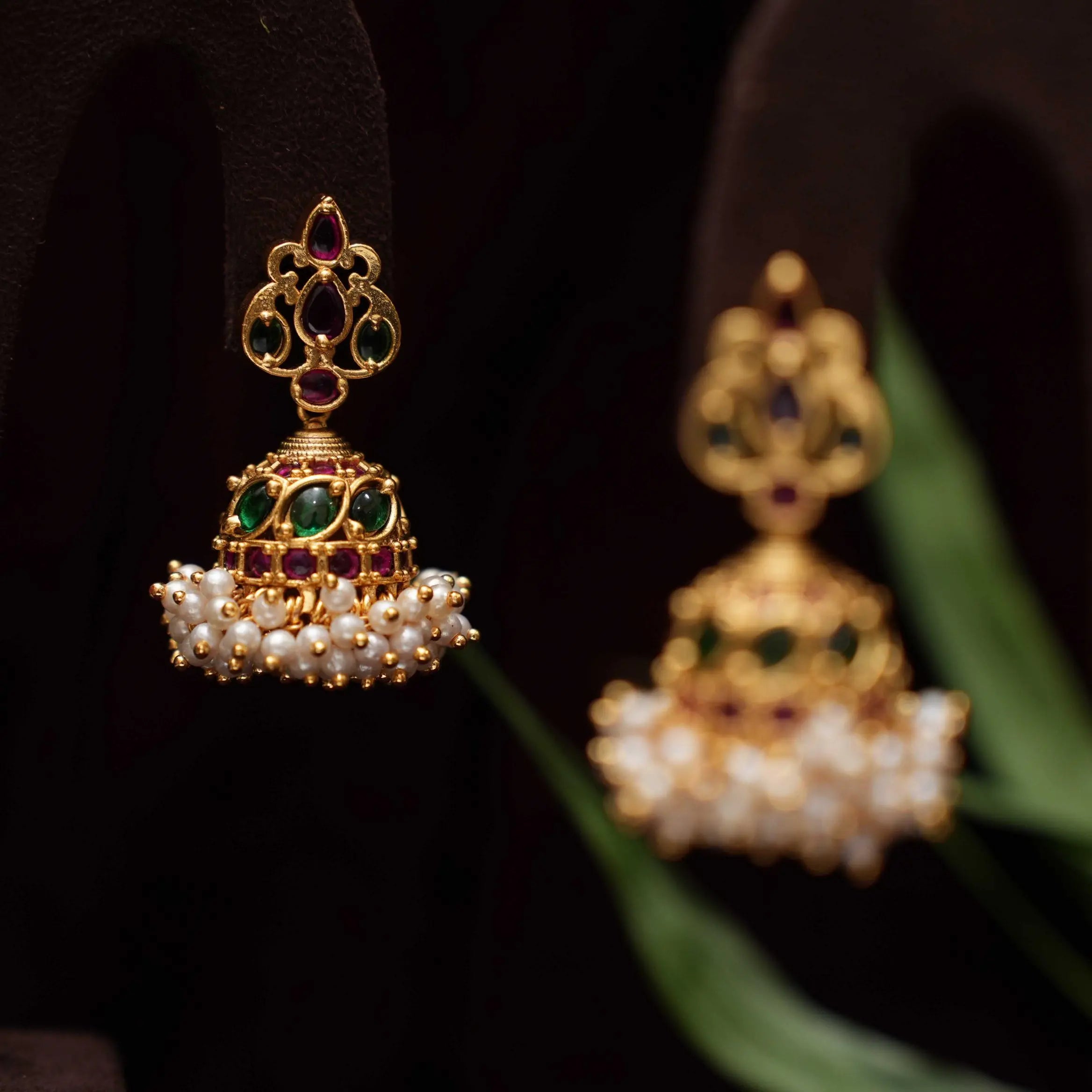 Sindhu Antique Jhumka Earrings - Multicolor