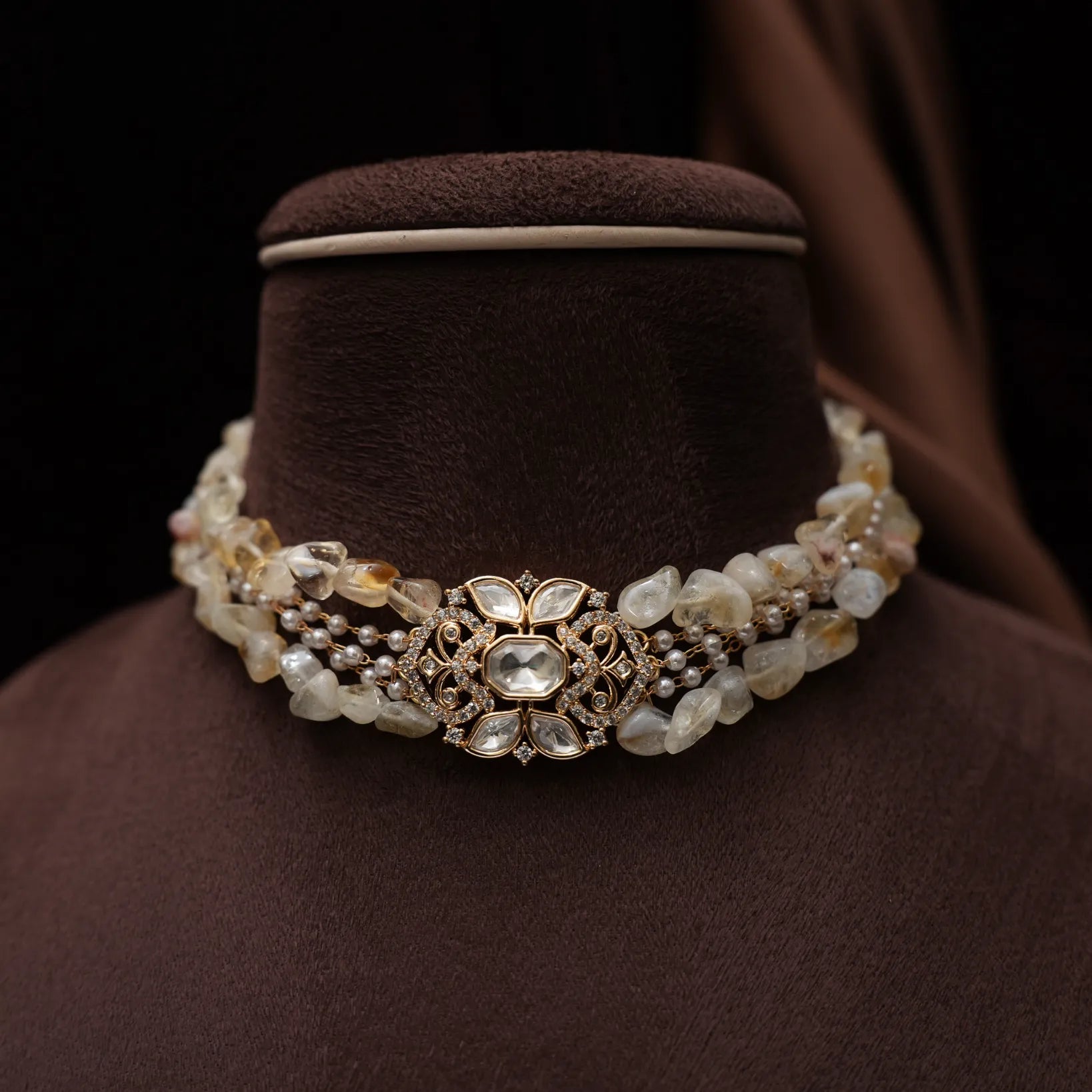 Solana Beaded Polki Choker - Anji