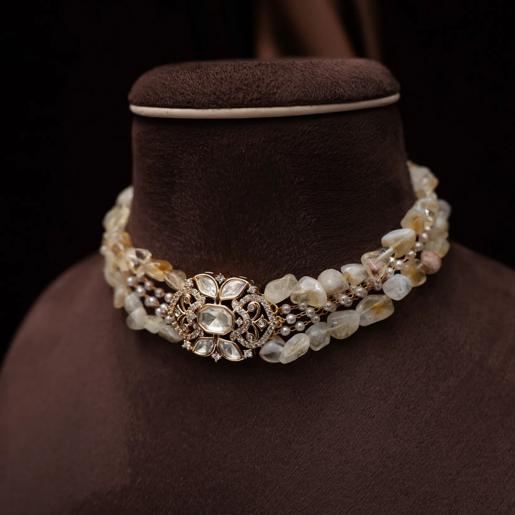 Solana Beaded Polki Choker - Anji