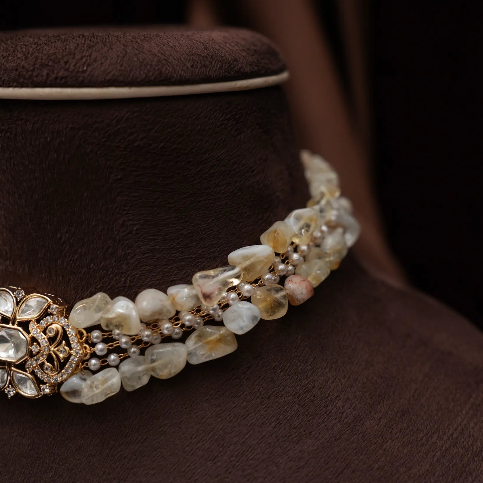Solana Beaded Polki Choker - Anji