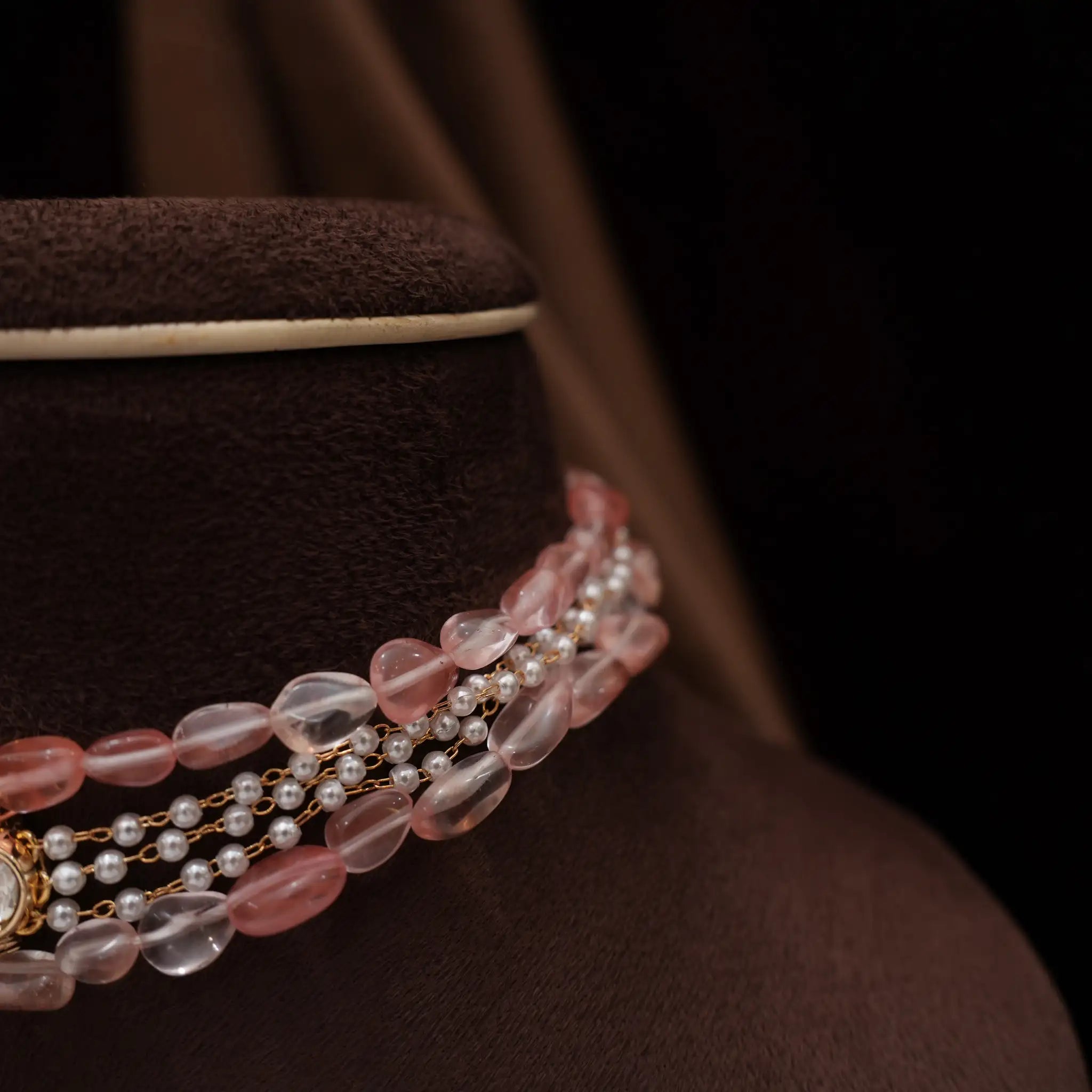 Solana Beaded Polki Choker - Capri