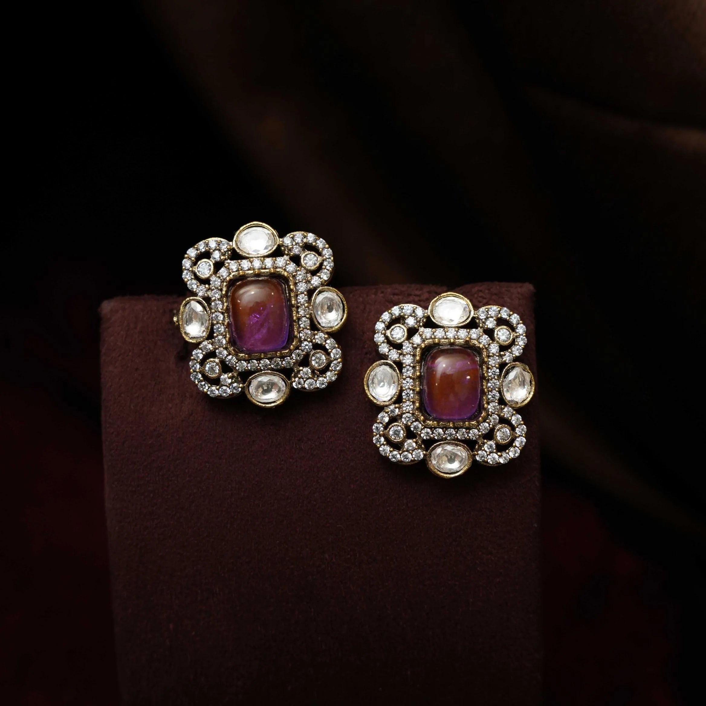 Srinika Polki Beaded Choker - Lilac