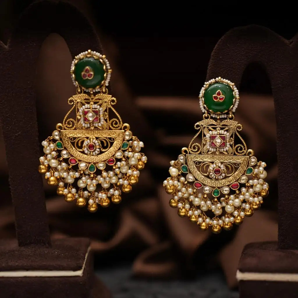 Sristi Polki Chandbali Earrings