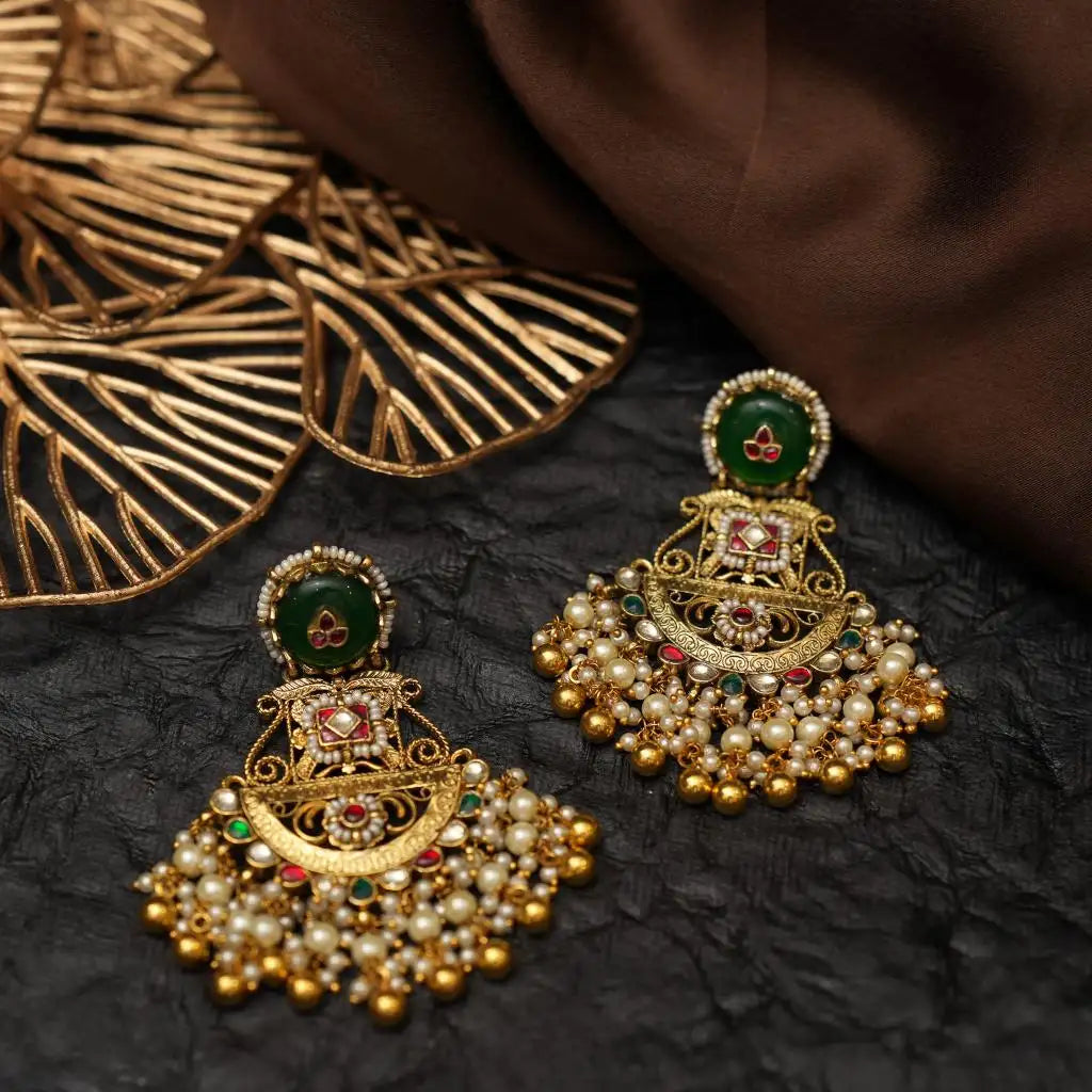 Sristi Polki Chandbali Earrings