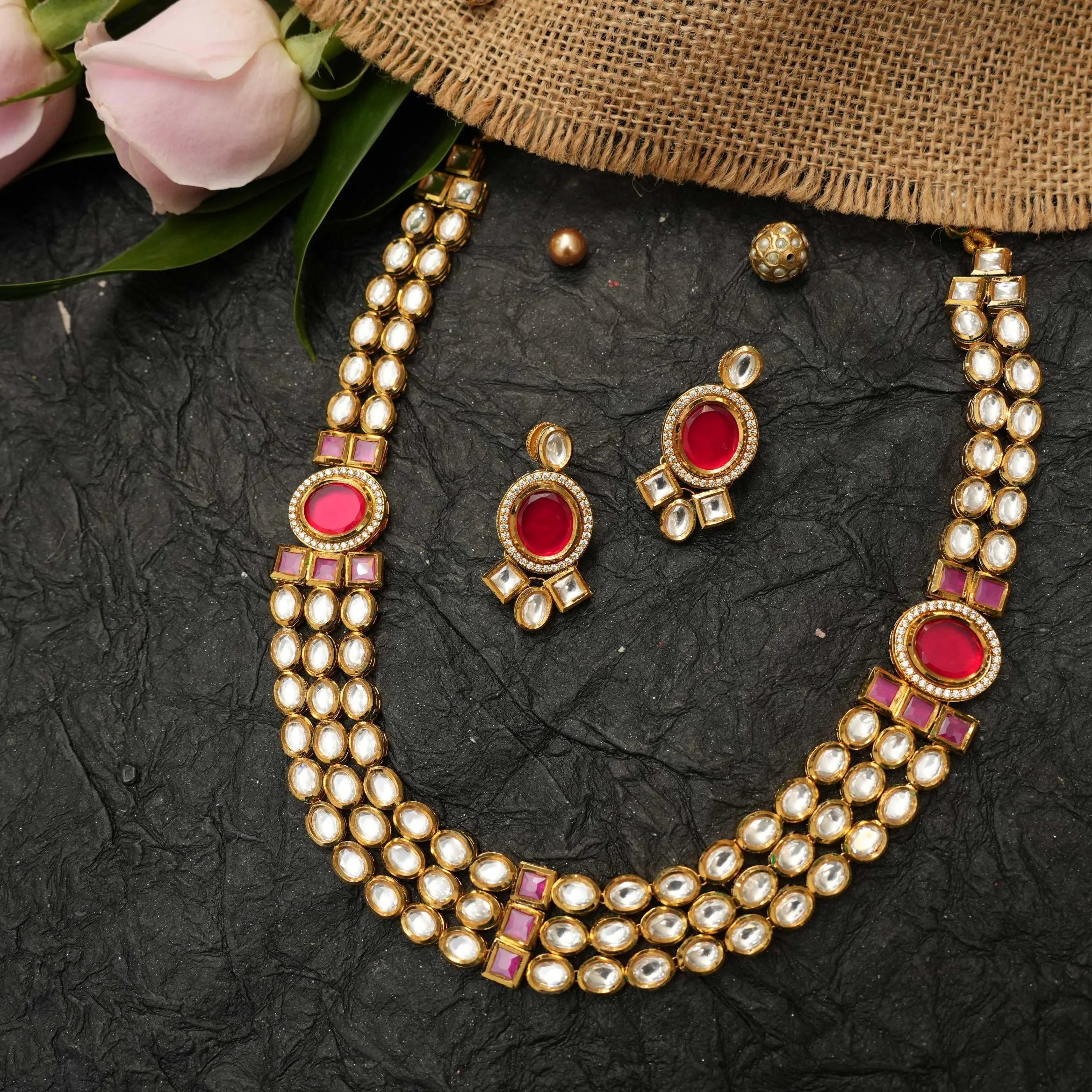 Shalena Statement Kundan Necklace Set