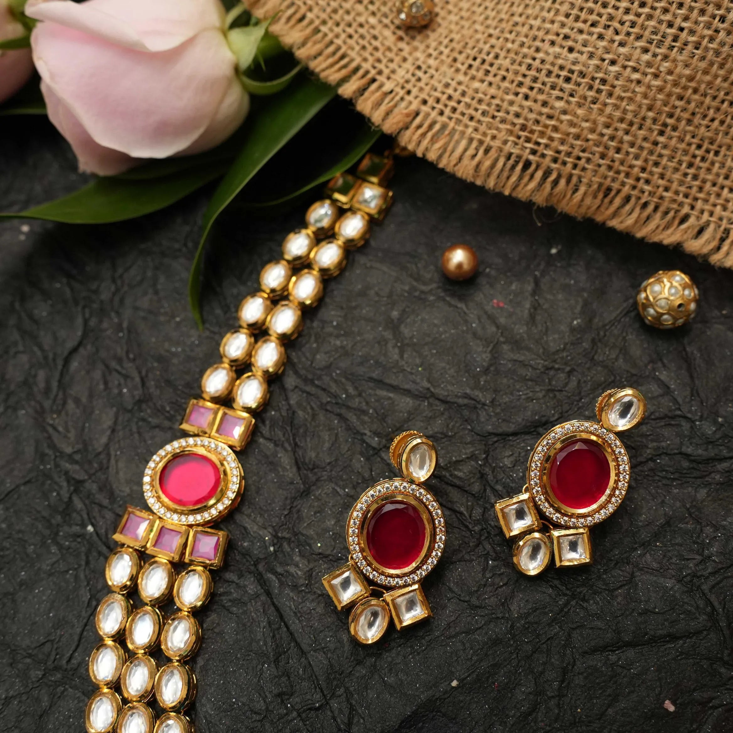 Shalena Statement Kundan Necklace Set