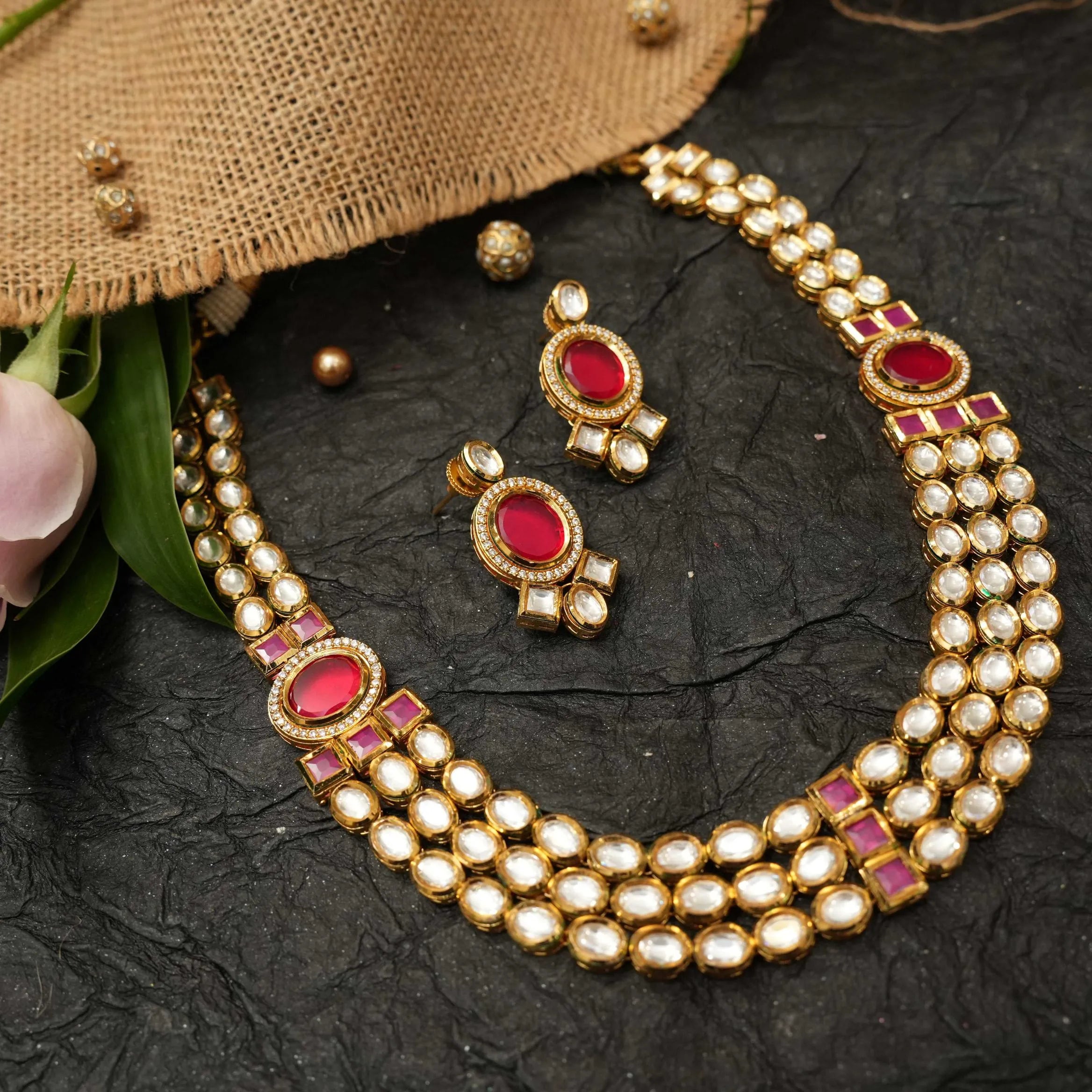 Shalena Statement Kundan Necklace Set