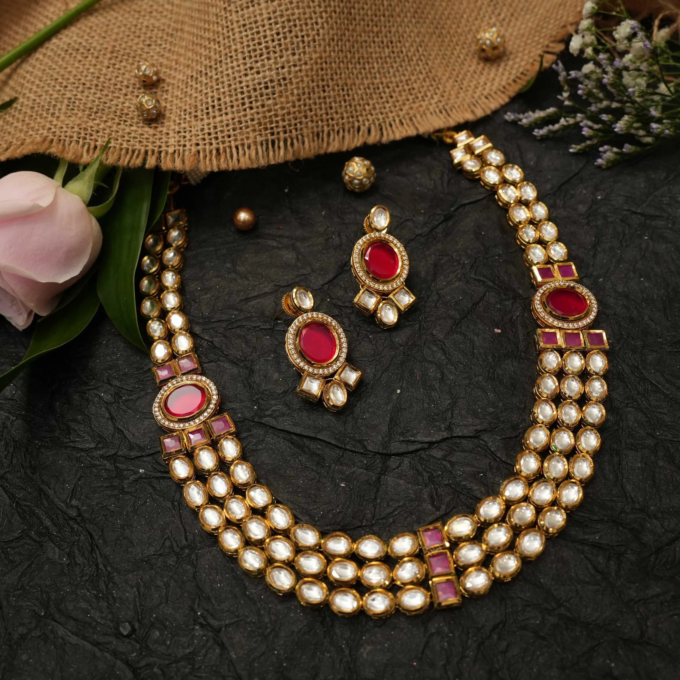 Shalena Statement Kundan Necklace Set