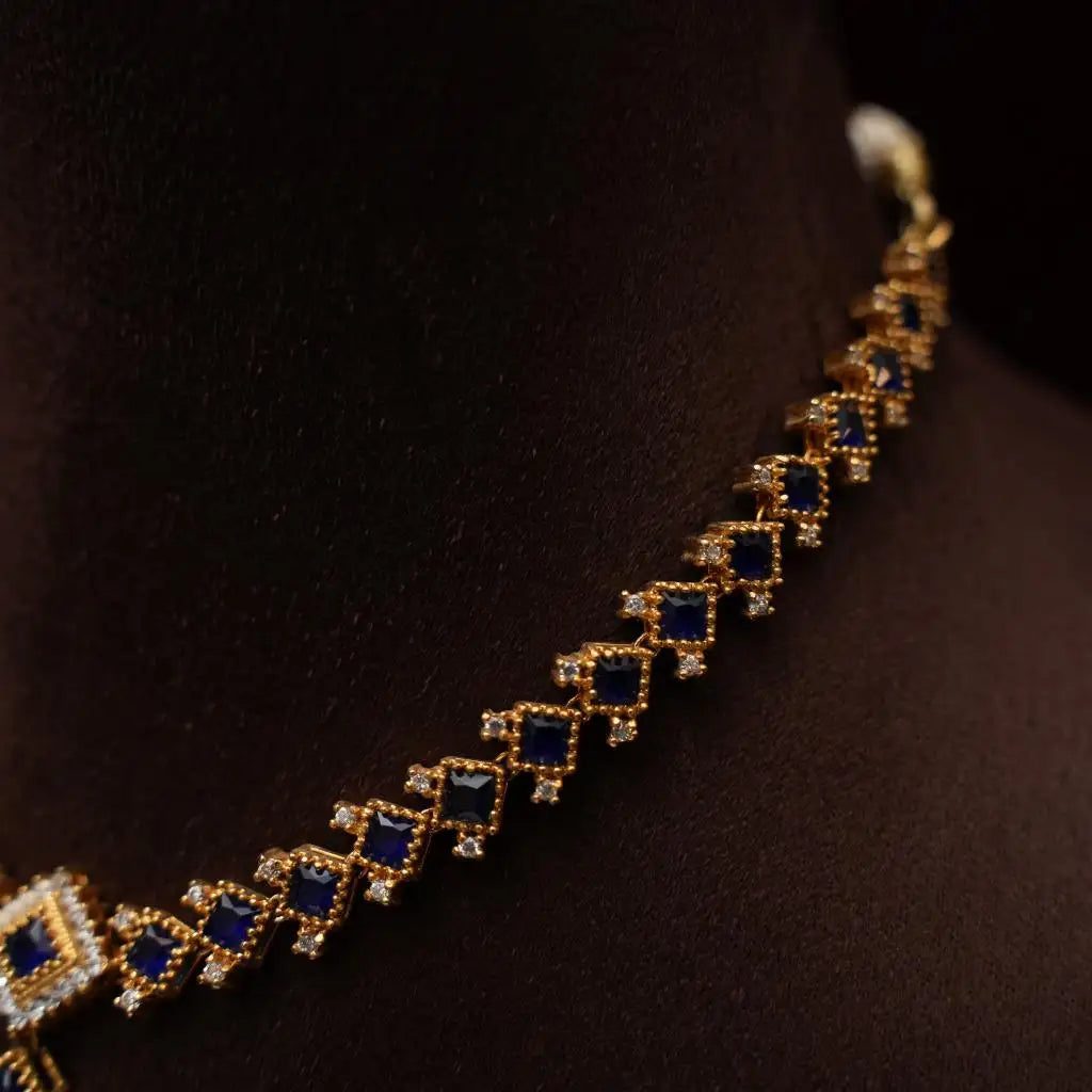 Svara Blue Zircon Necklace