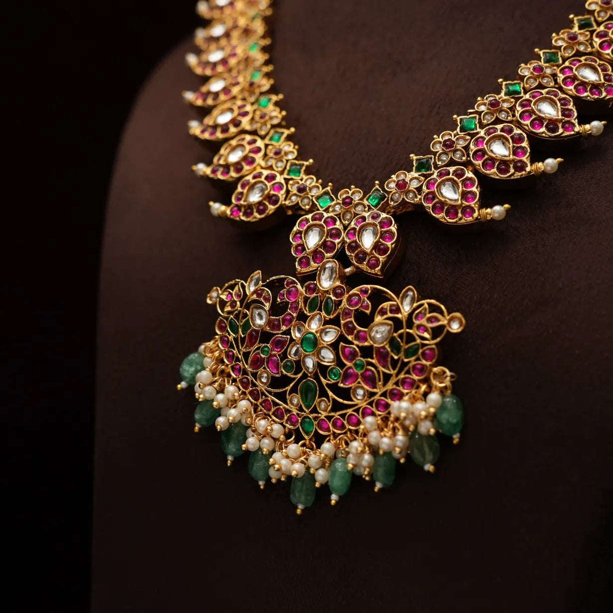 Swara Antique Mango Necklace - Long