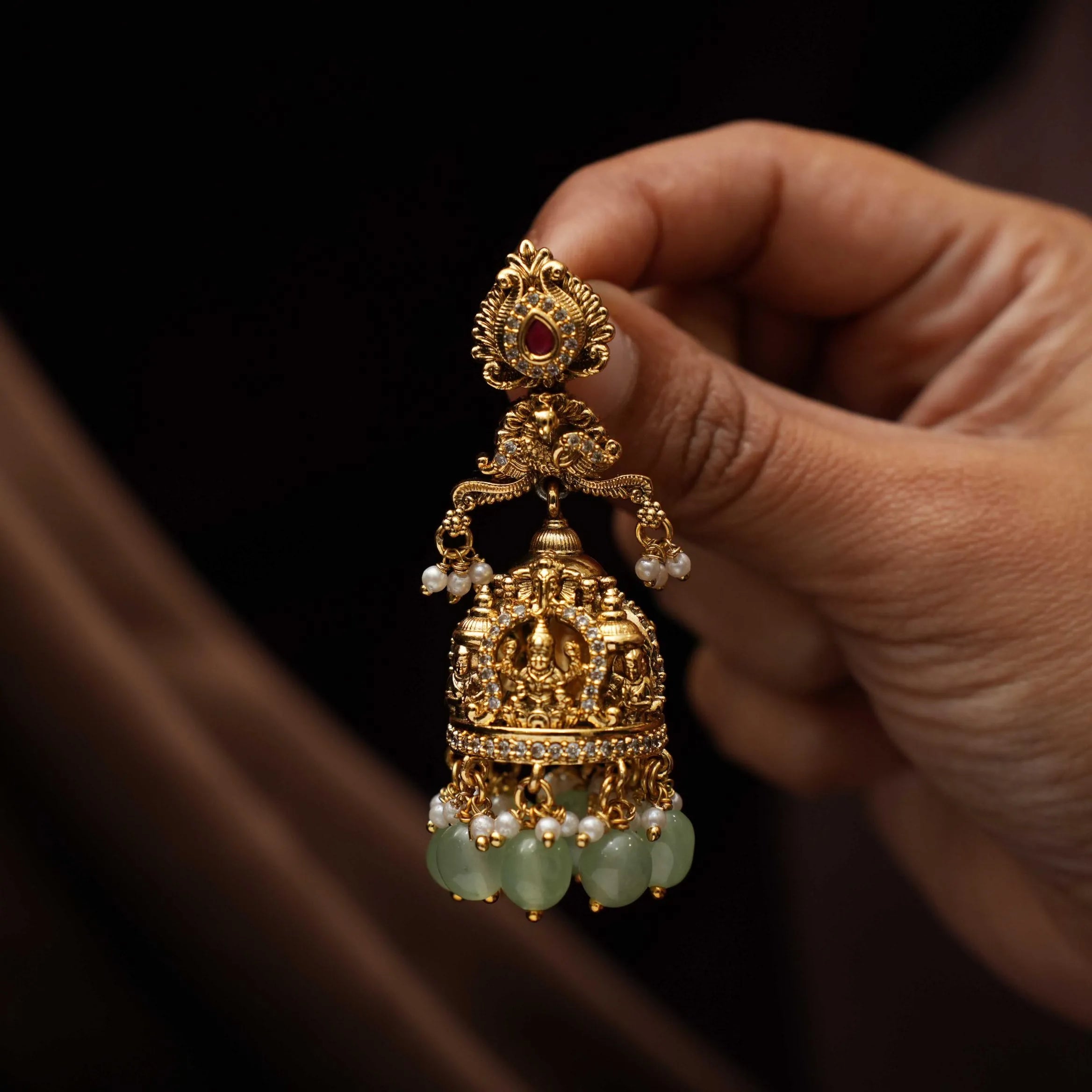 Swara Antique Jhumka Earrings