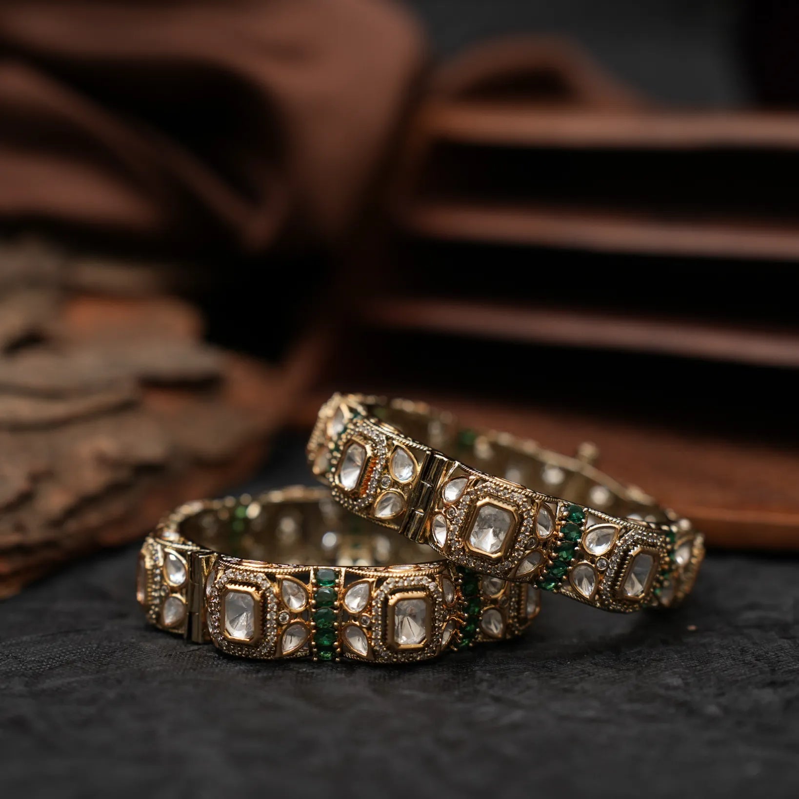 Talikha Victorian Bangles - Green