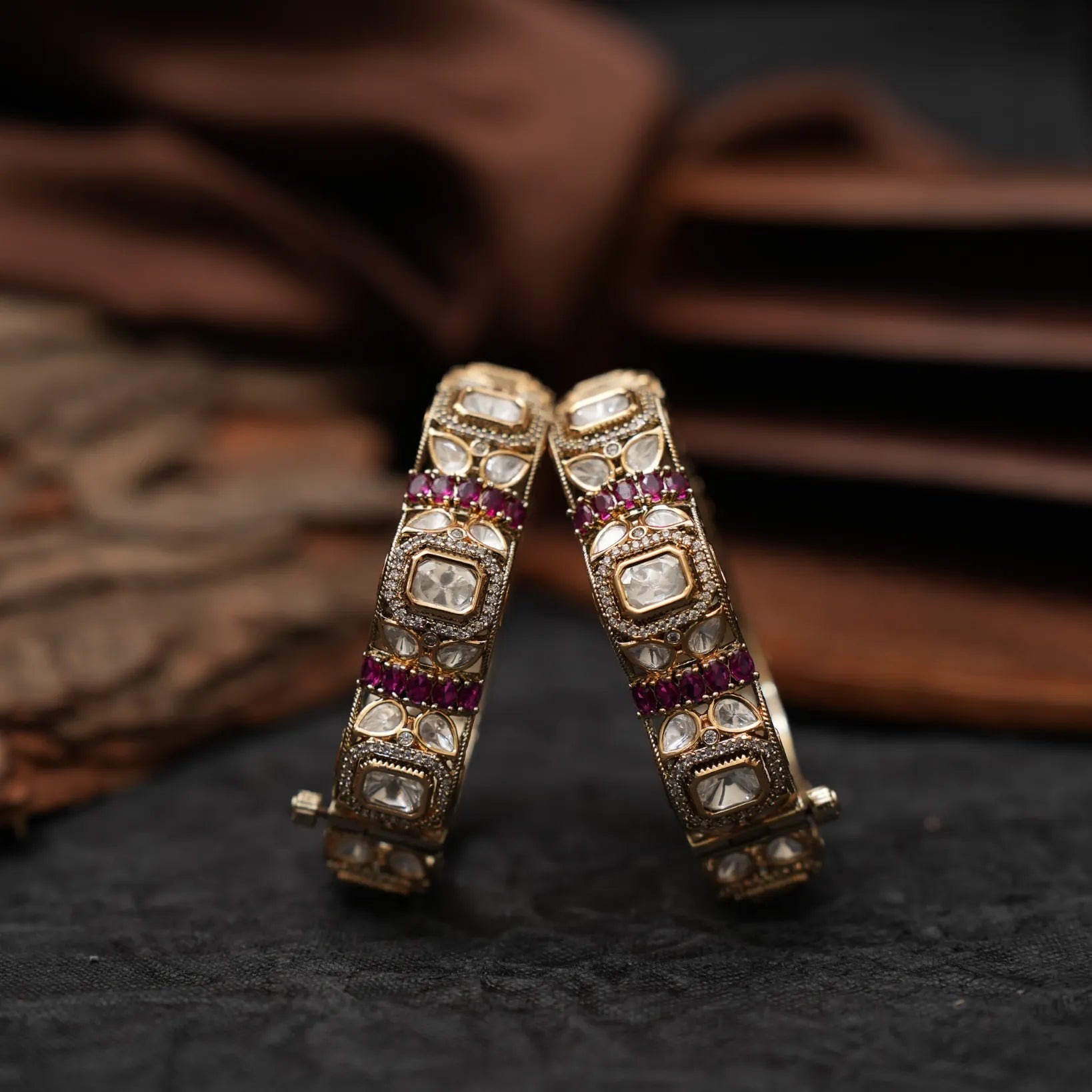 Talikha Victorian Bangles - Red