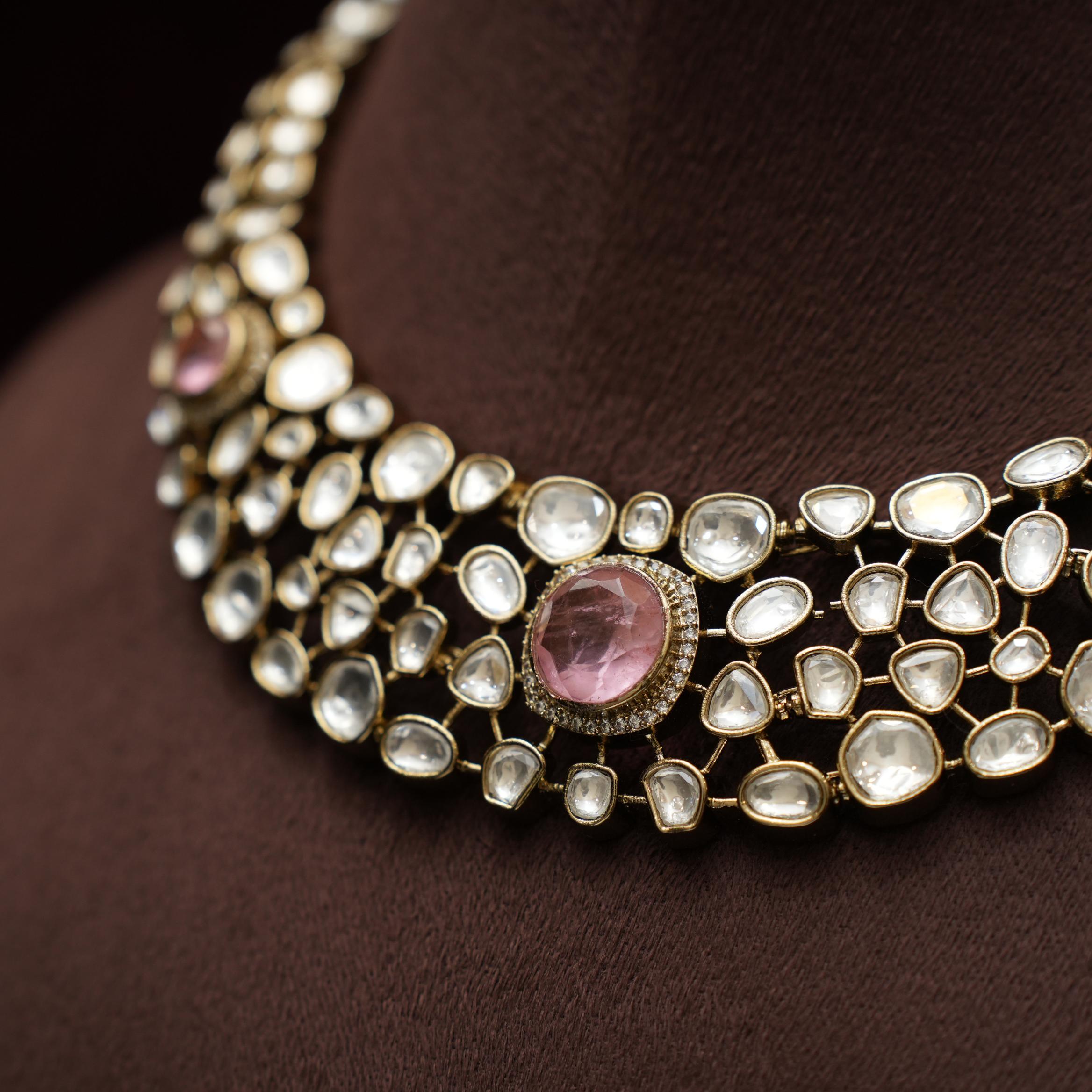 Tamsin Victorian Necklace - Pastel Pink