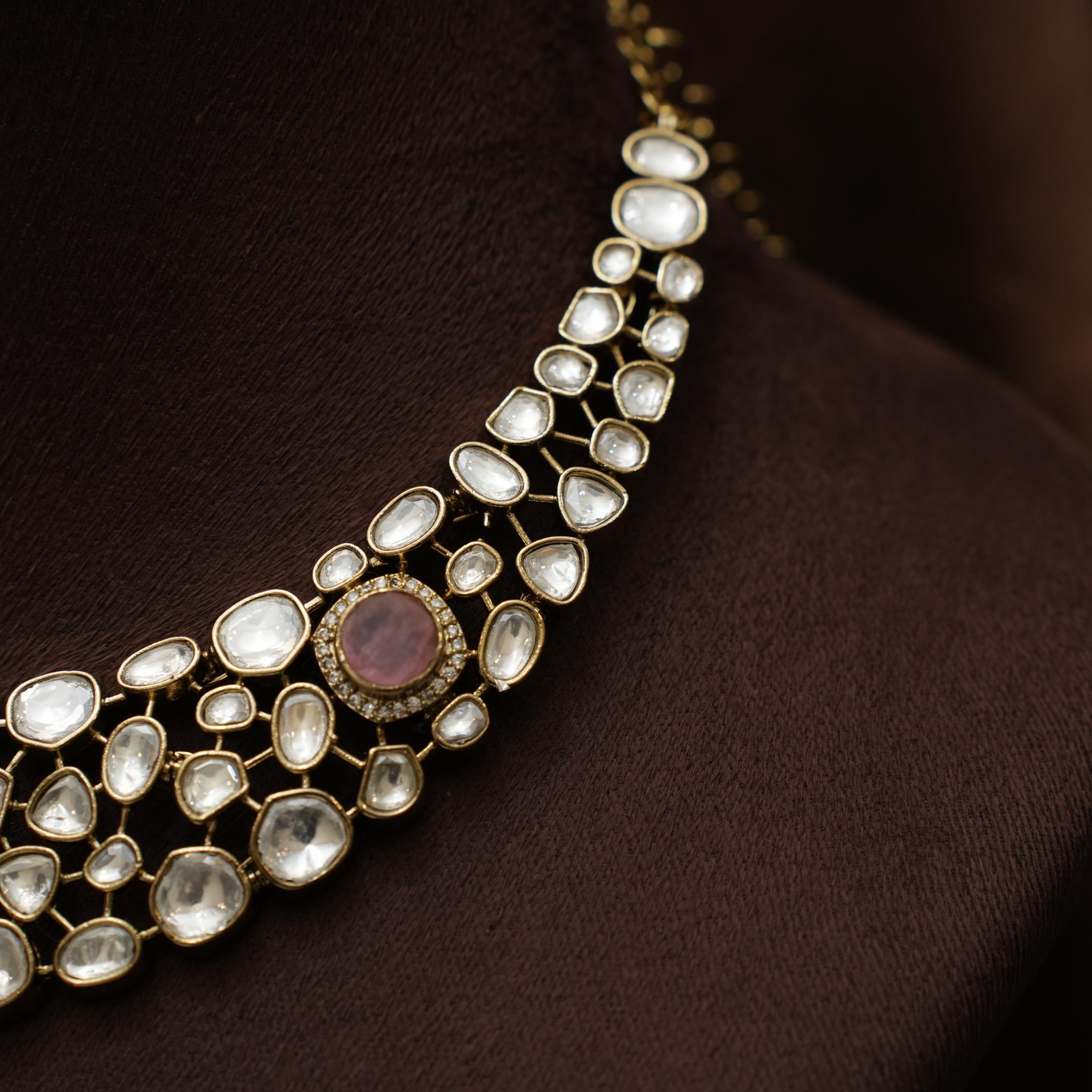 Tamsin Victorian Necklace - Pastel Pink