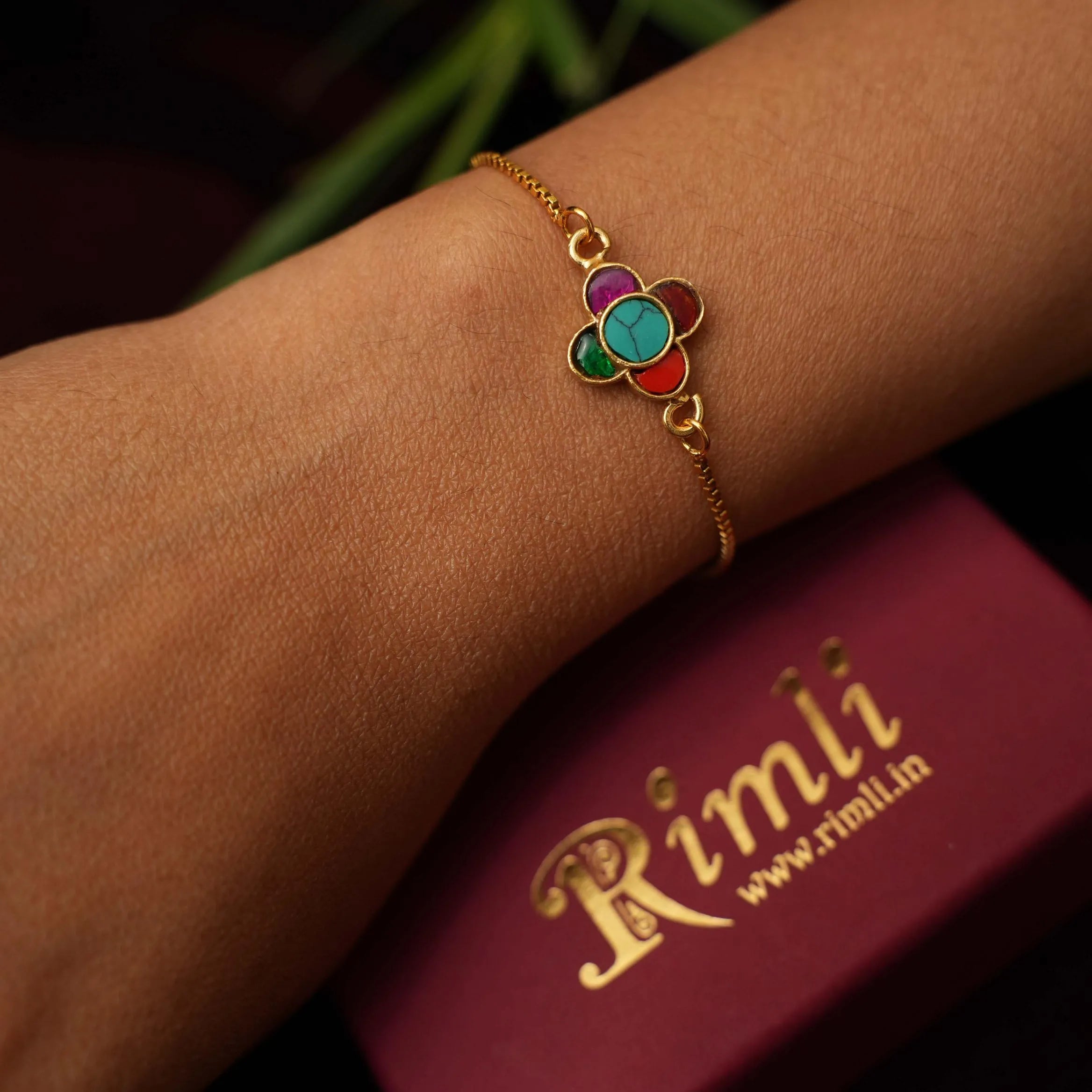 Tanha Silver Bracelet - Multicolor - Rimli Boutique