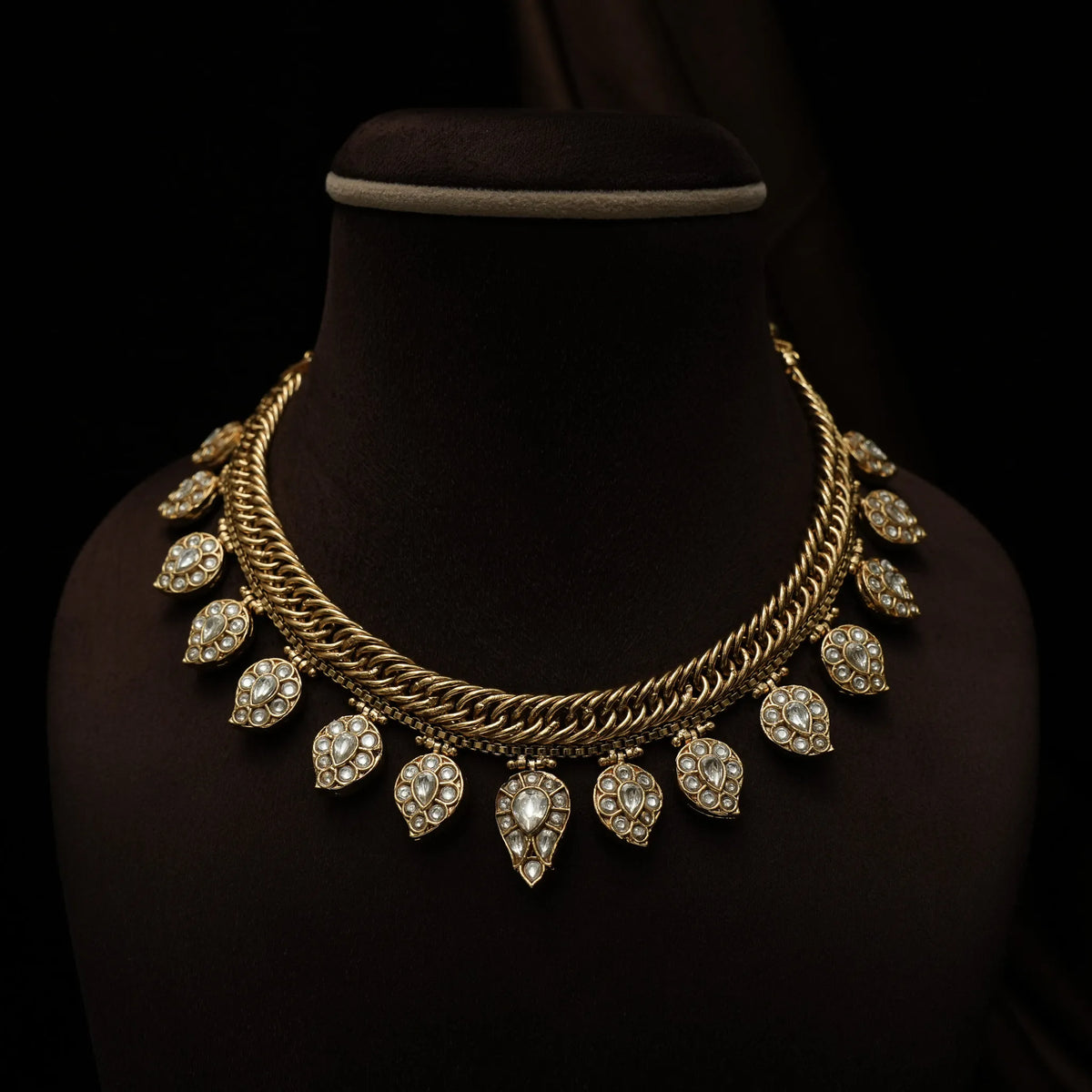 Kaushiki Reversible Antique Necklace - Pink & White