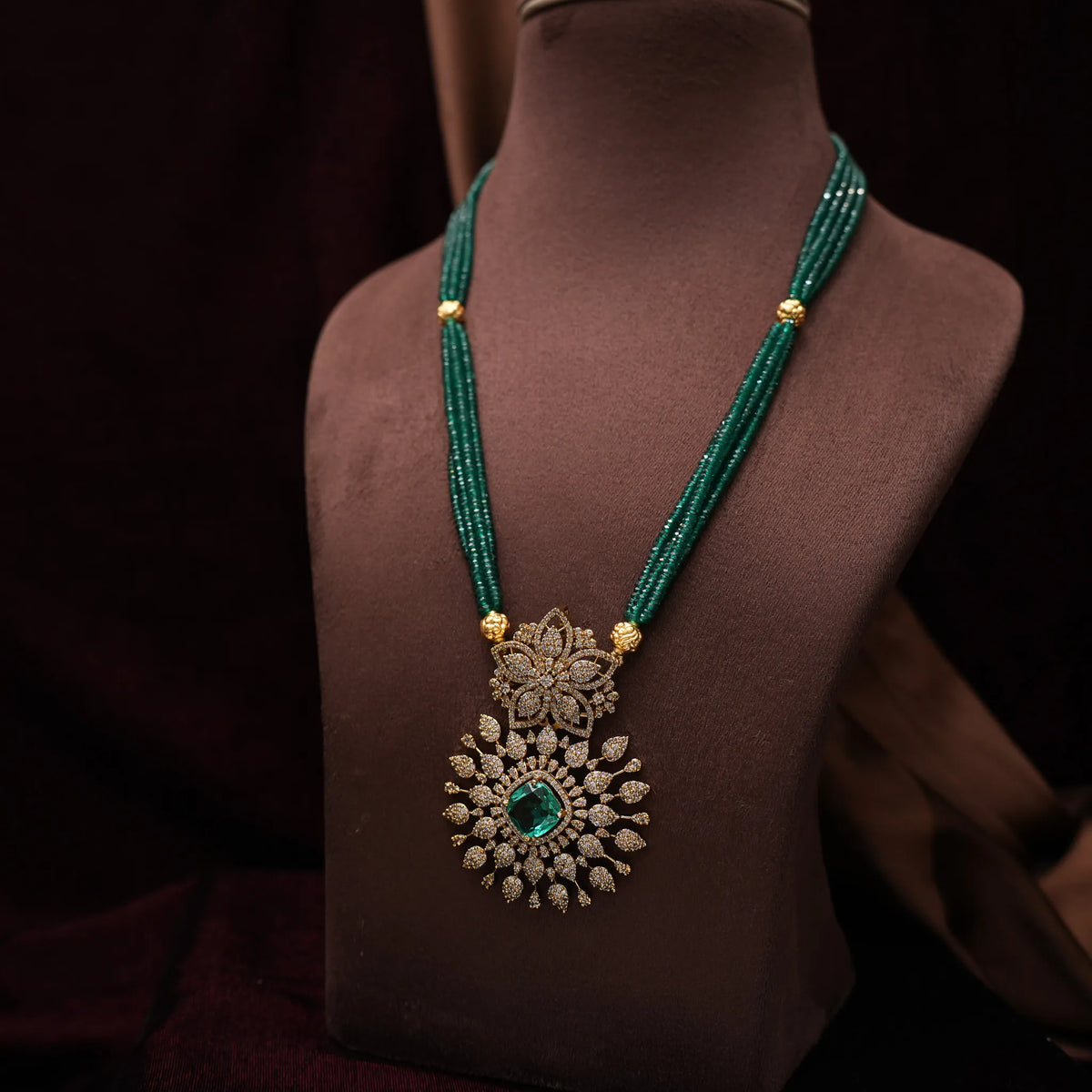 Tanusha Beaded Necklace - Bright Green