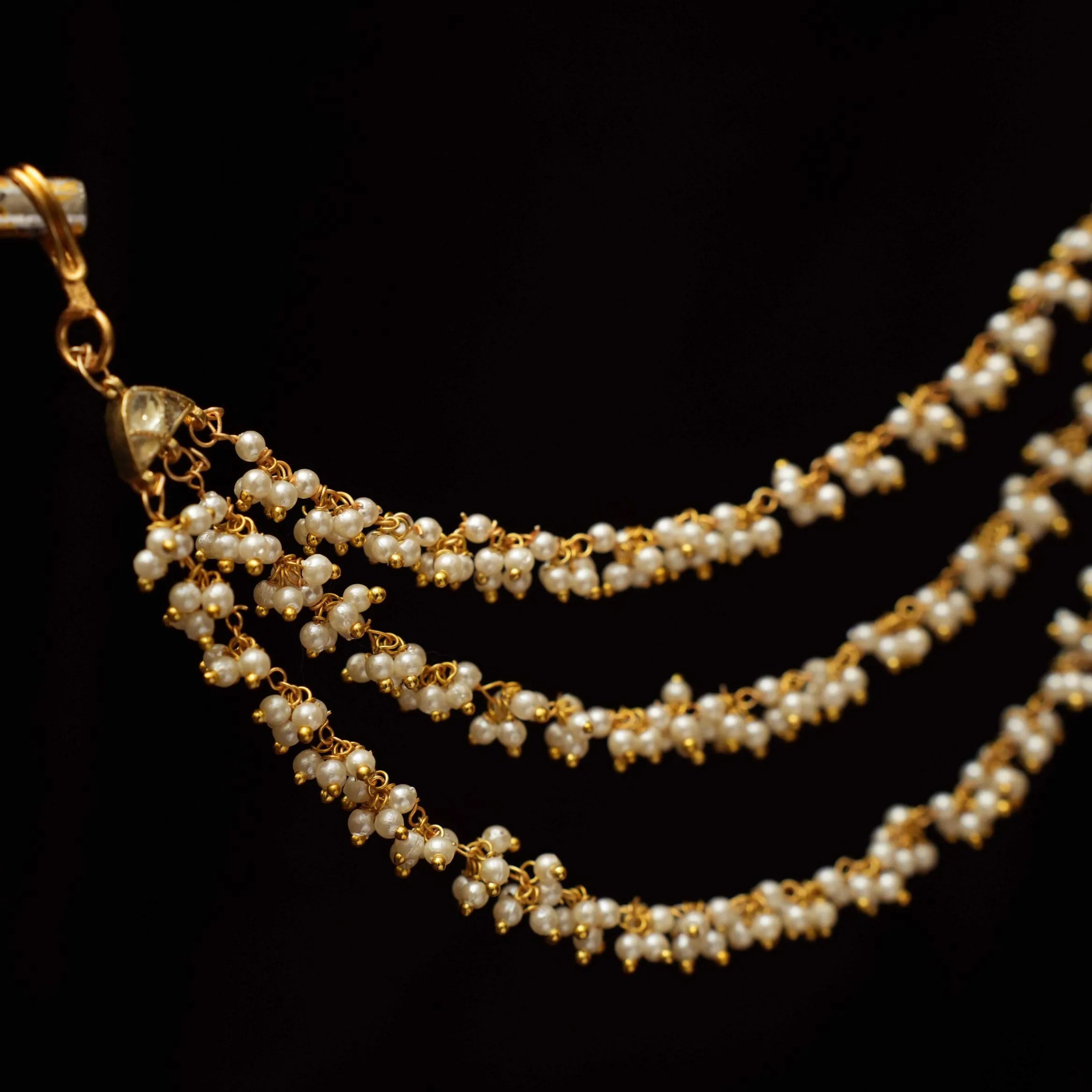 Tattva Polki Pearl Ear Chain